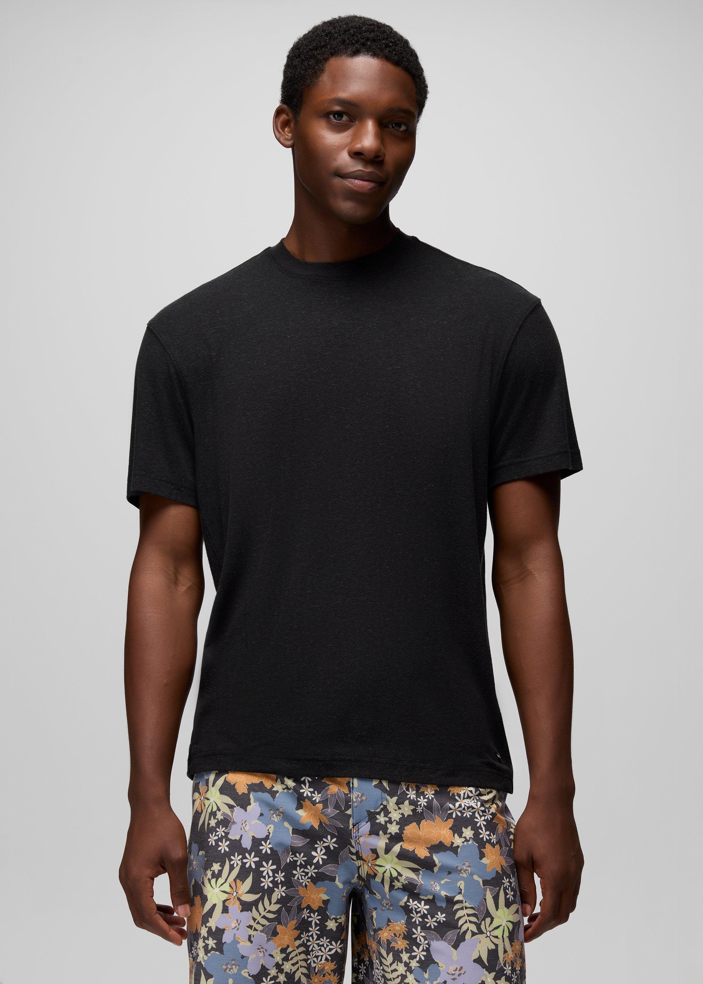Mens prAna Natural Rhythm Short Sleeve Crew - Black