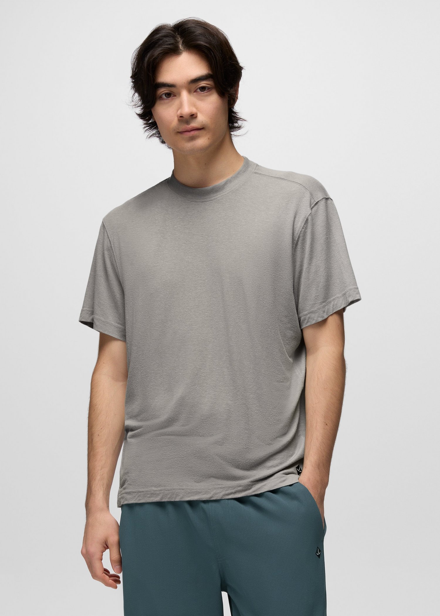 Mens prAna Natural Rhythm Short Sleeve Crew - Sterling Heather