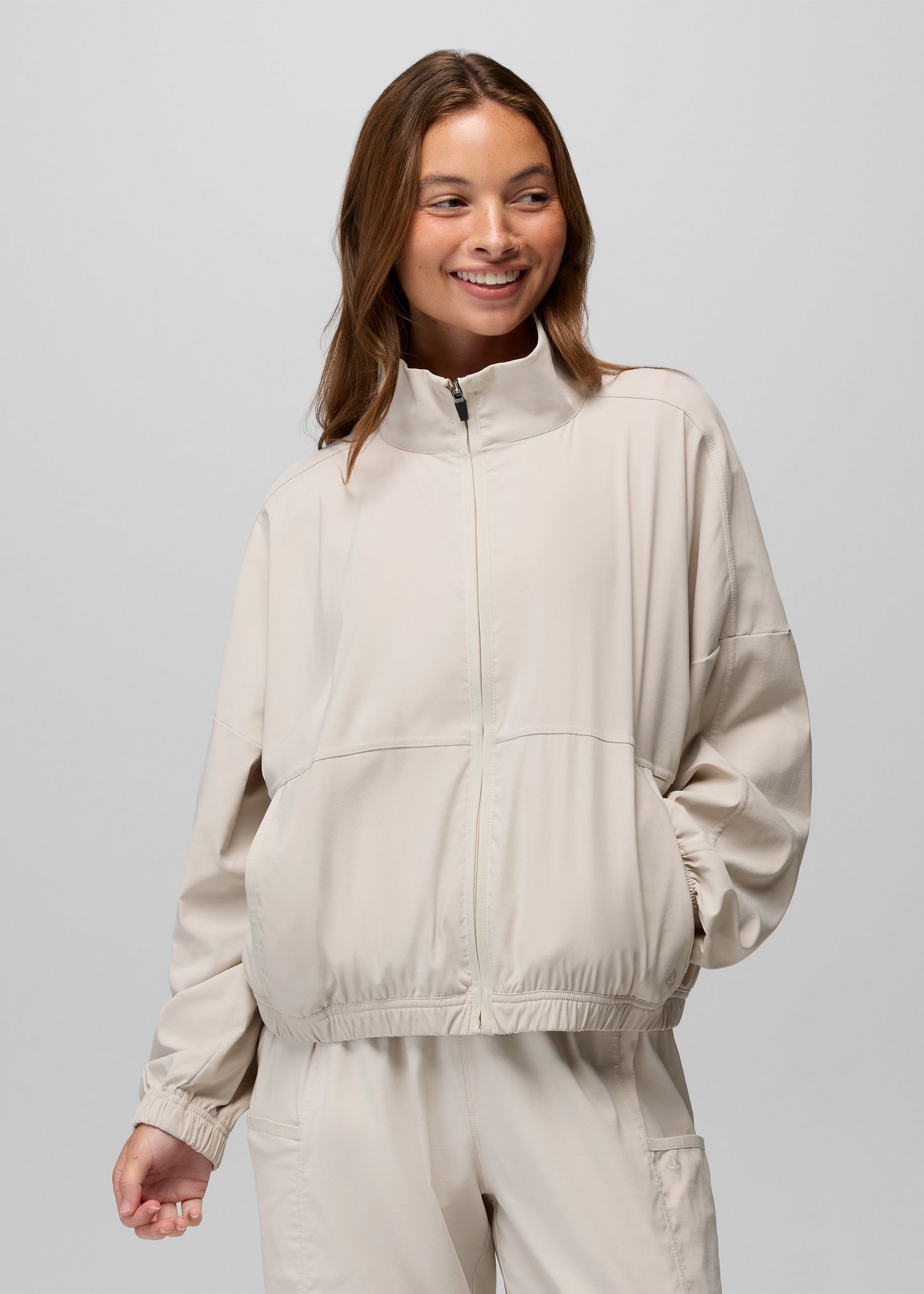 Womens prAna Send Off Full Zip - Almond