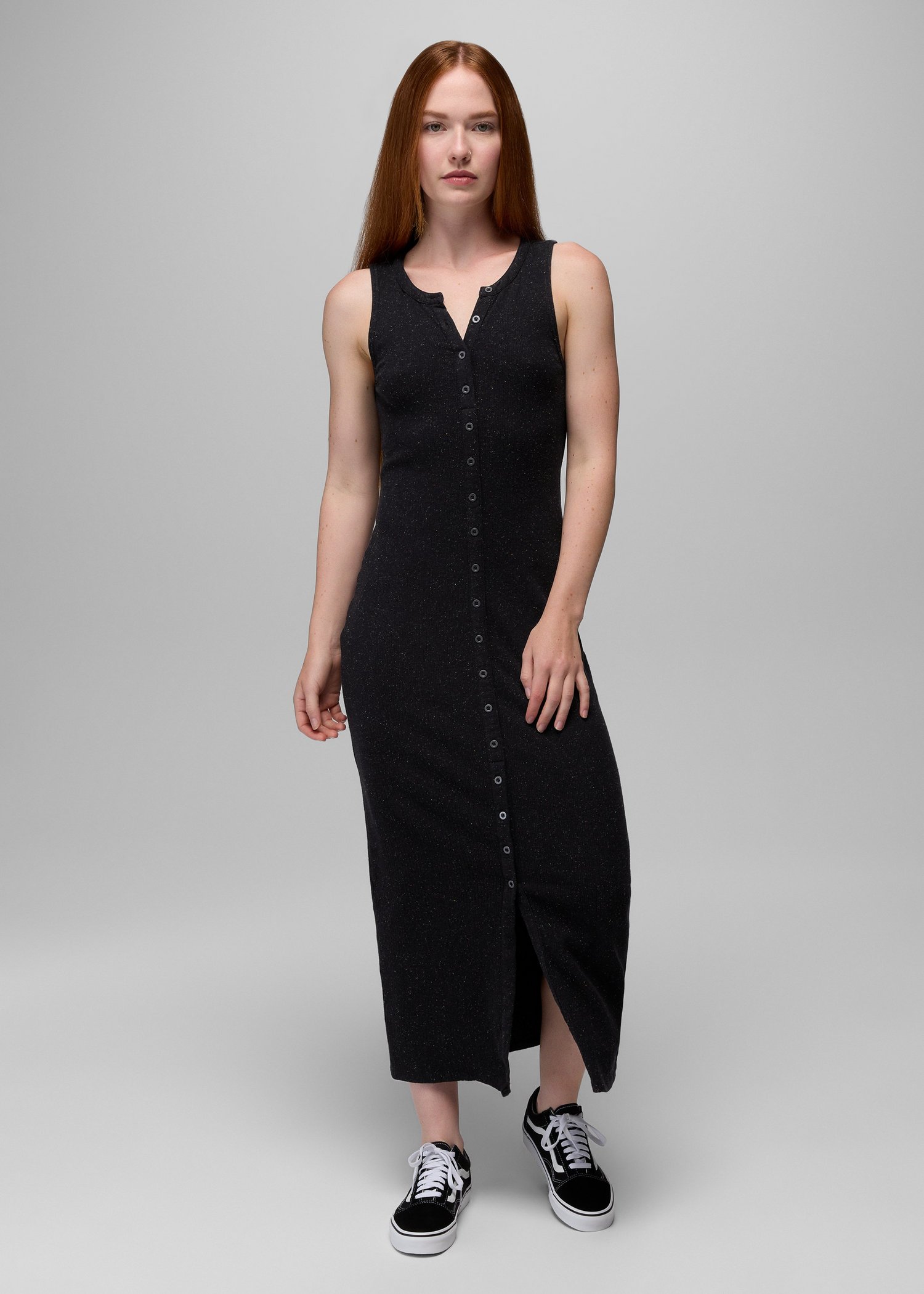 Womens prAna Cambria Cove Maxi Dress - Black Heather