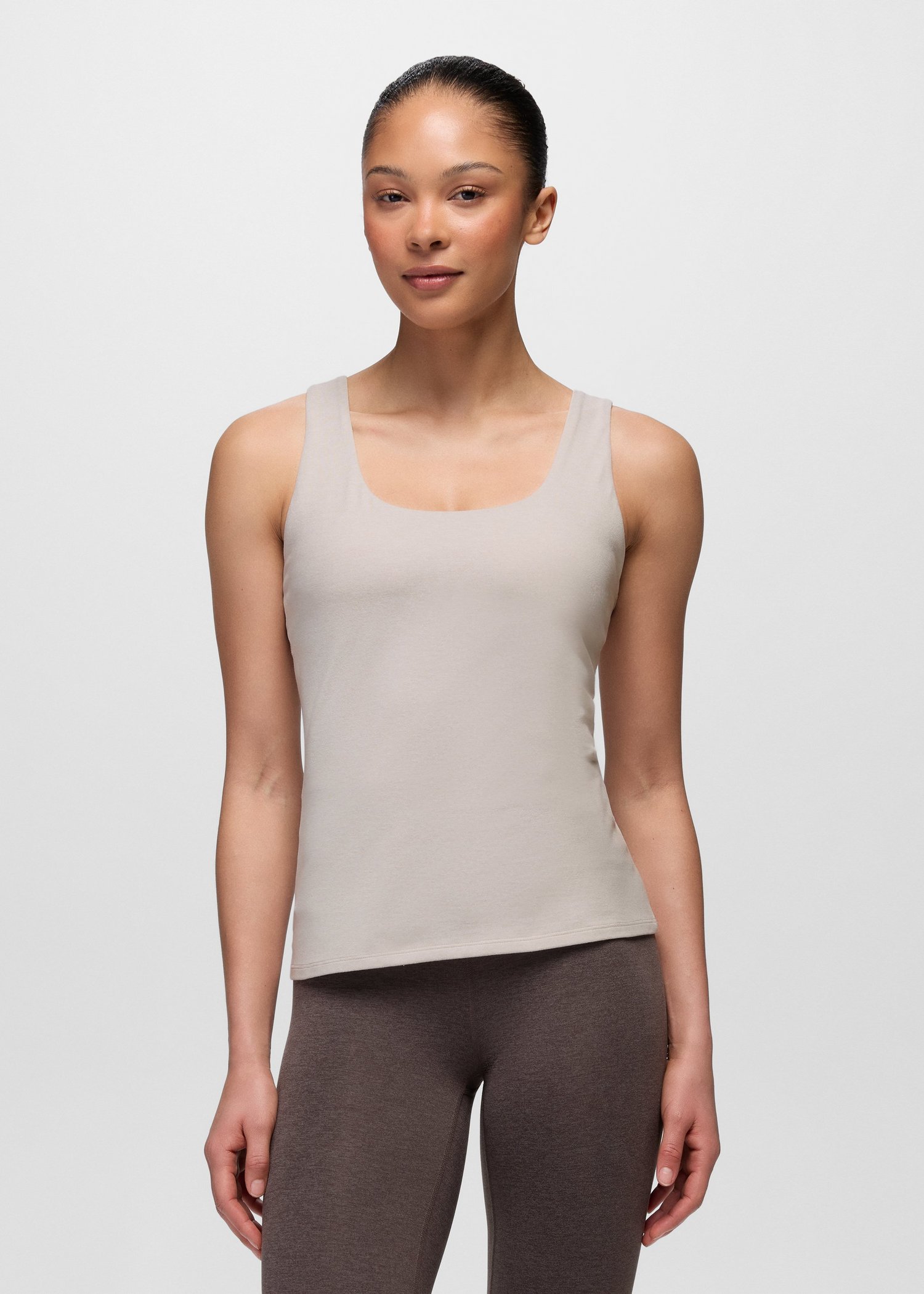 Womens prAna Heavana™ Essential Tank - Almond Heather