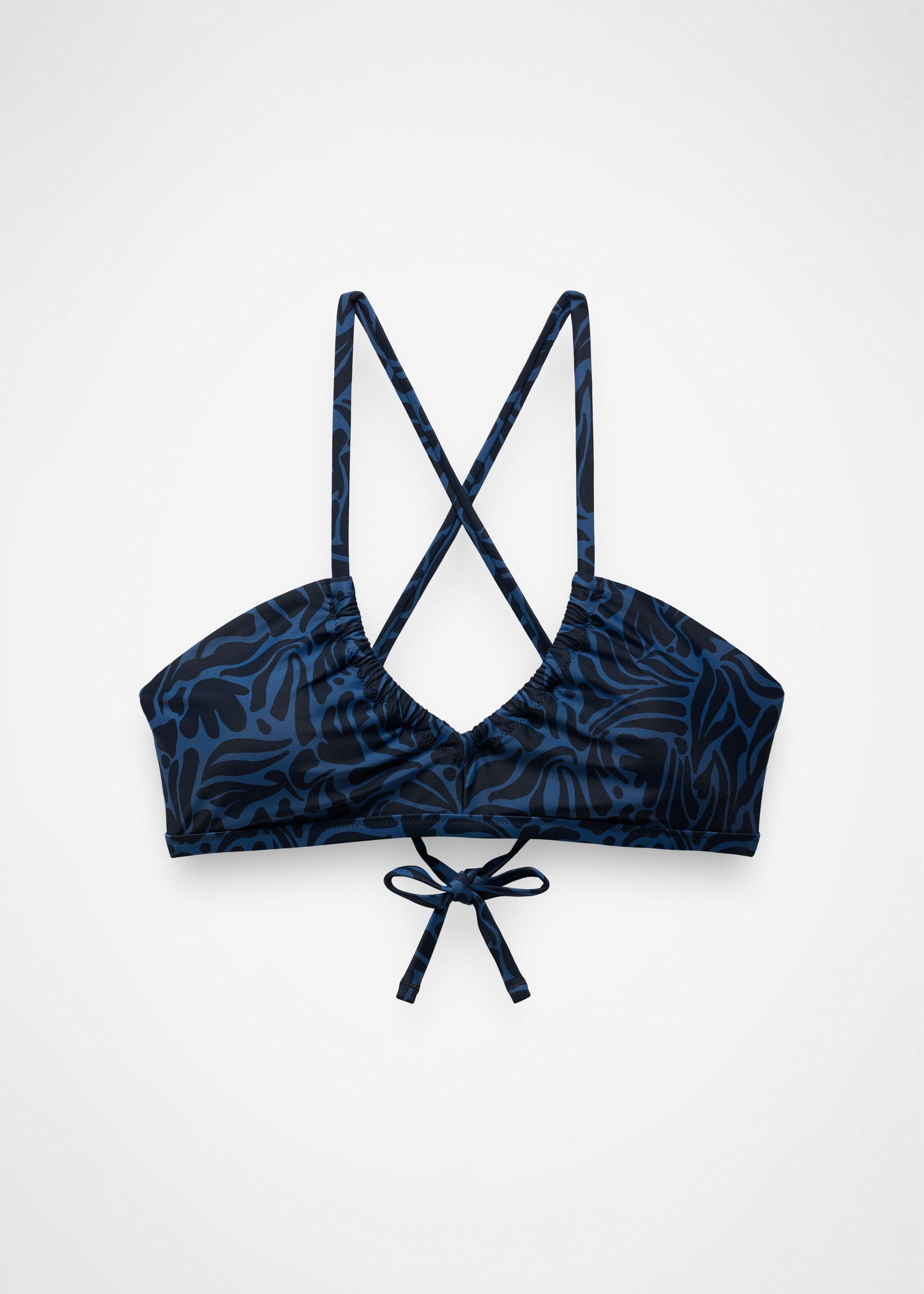 Womens prAna Reef Break Adjustable Swim Top - Black Seaweed