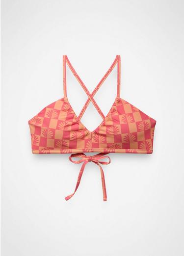 Reef Break Adjustable Swim Top, Color: Guava Pop Checker, image 13