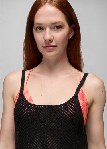 Crochet Mini Dress, Color: Black, image 3