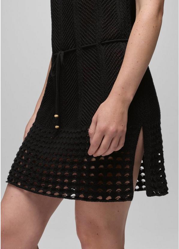 Crochet Mini Dress, Color: Black, image 5