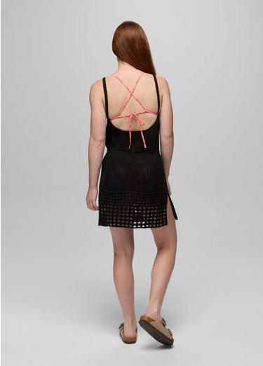 Crochet Mini Dress, Color: Black, image 2