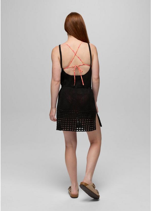 Crochet Mini Dress, Color: Black, image 2