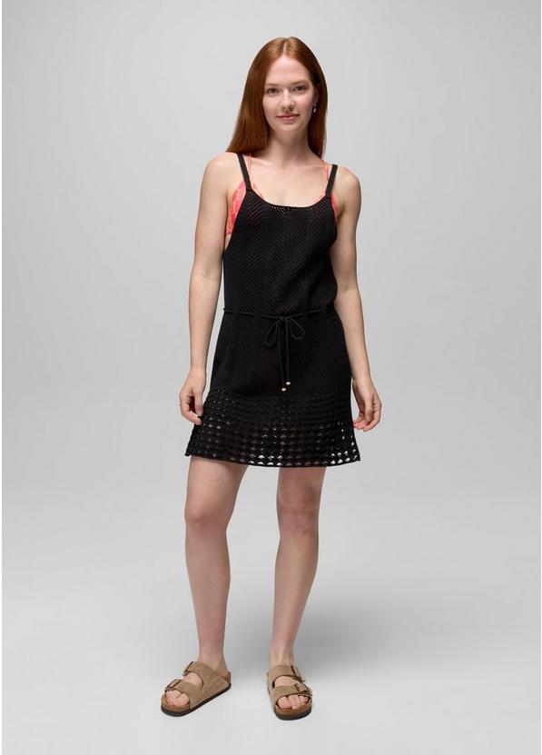 Crochet Mini Dress, Color: Black, image 1