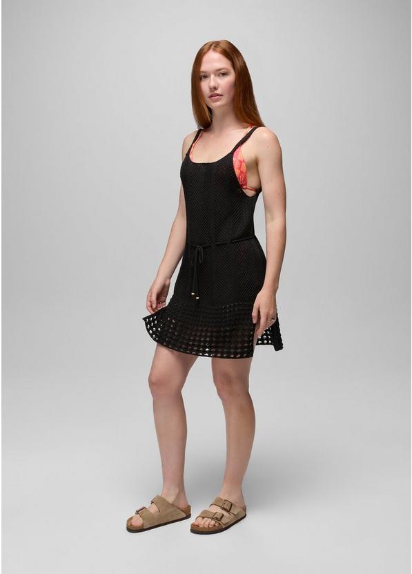 Crochet Mini Dress, Color: Black, image 6