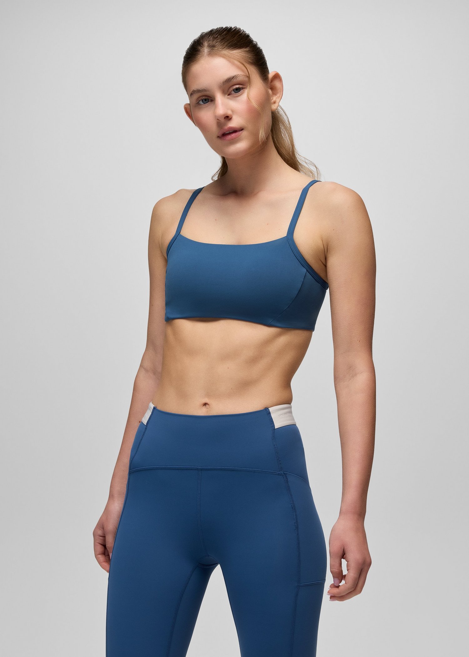 Womens prAna Luxara™ Balance Bra - Bluff Blue