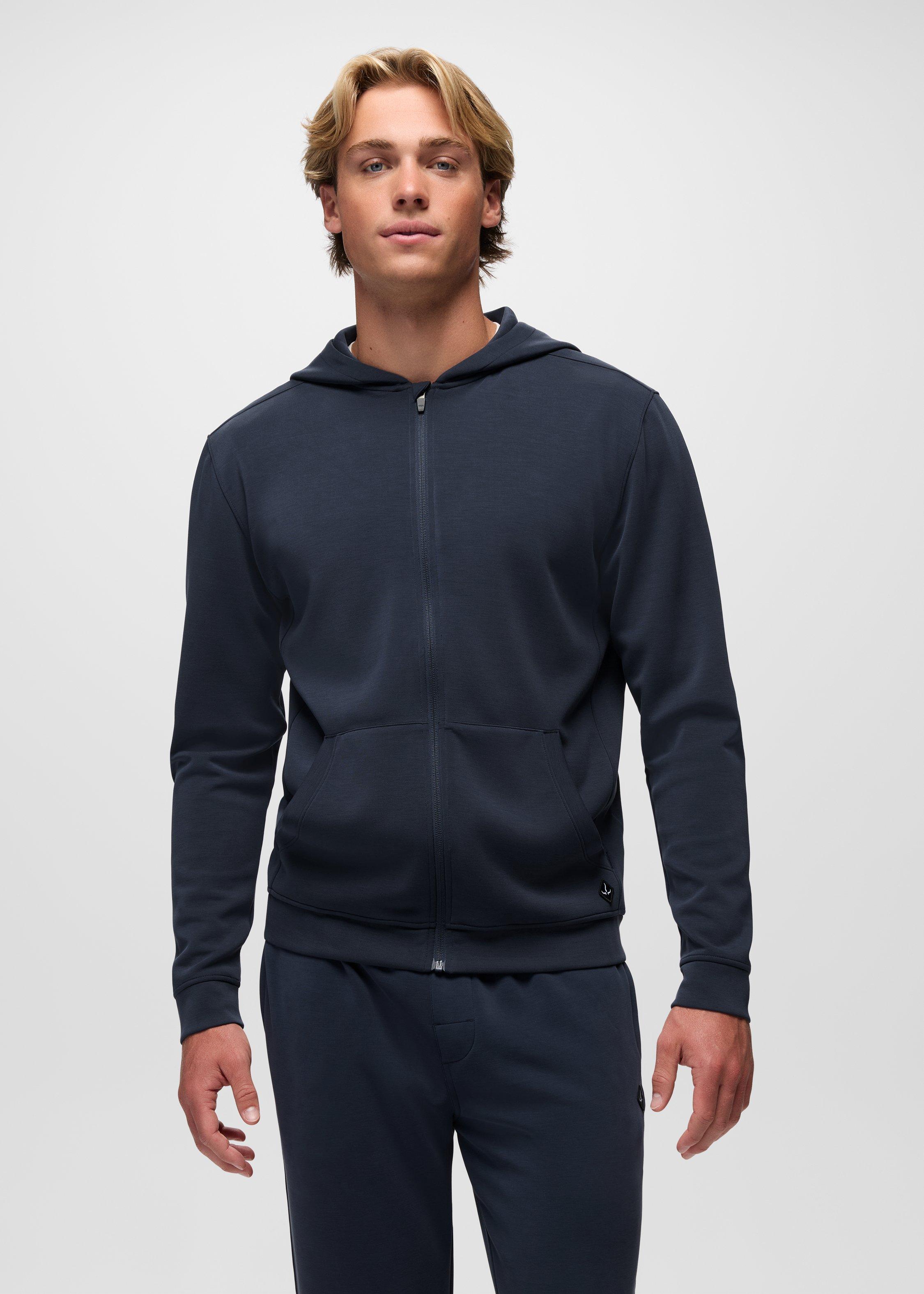 Mens prAna Shea Soft Full Zip Hoodie - Nautical