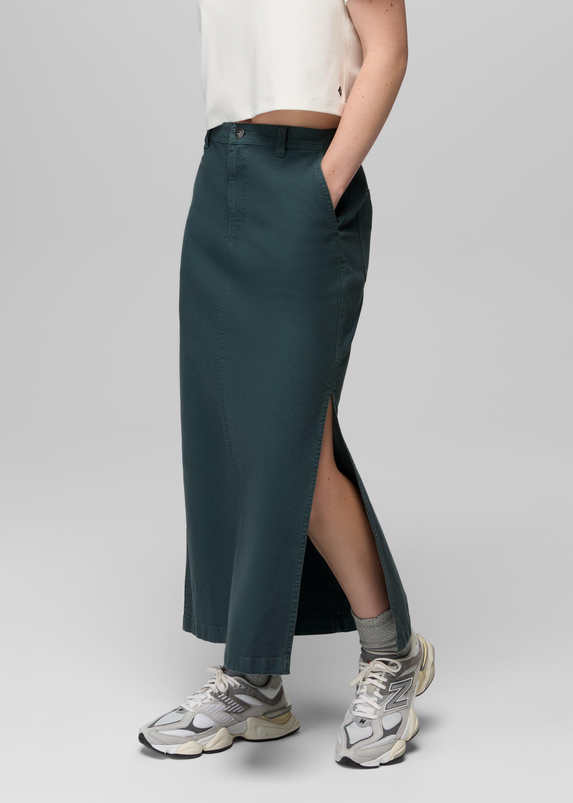 Womens prAna Rock Ridge Maxi Skirt - Grey Blue