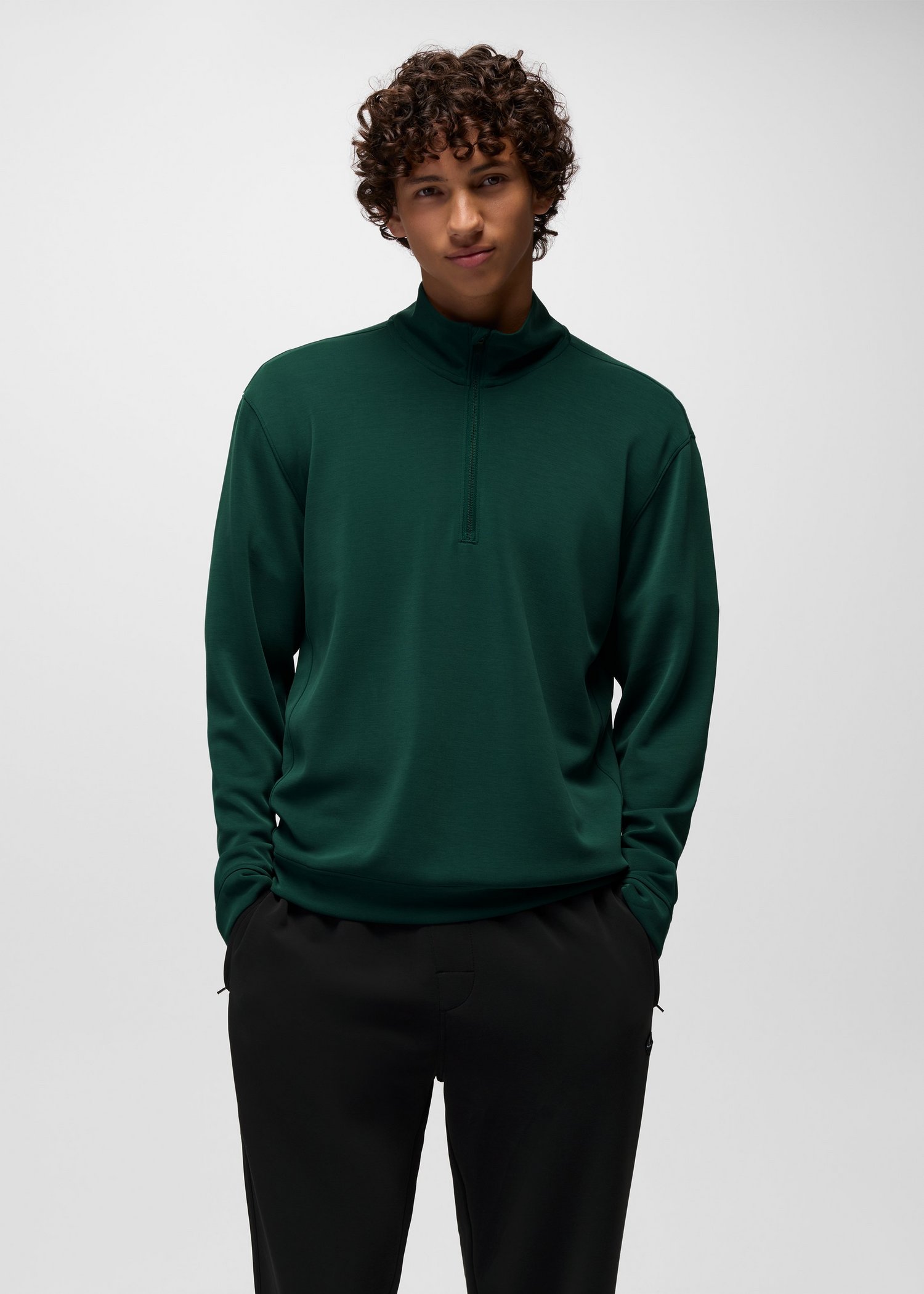 Mens prAna Shea Soft 1/4 Zip - Root Green