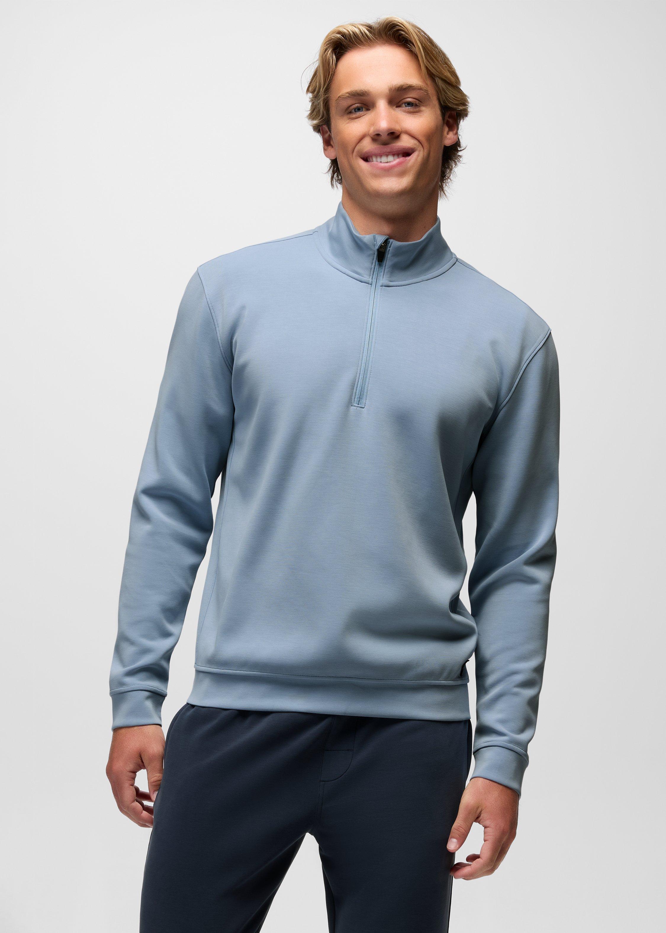 Mens prAna Shea Soft 1/4 Zip - Glacier Skies