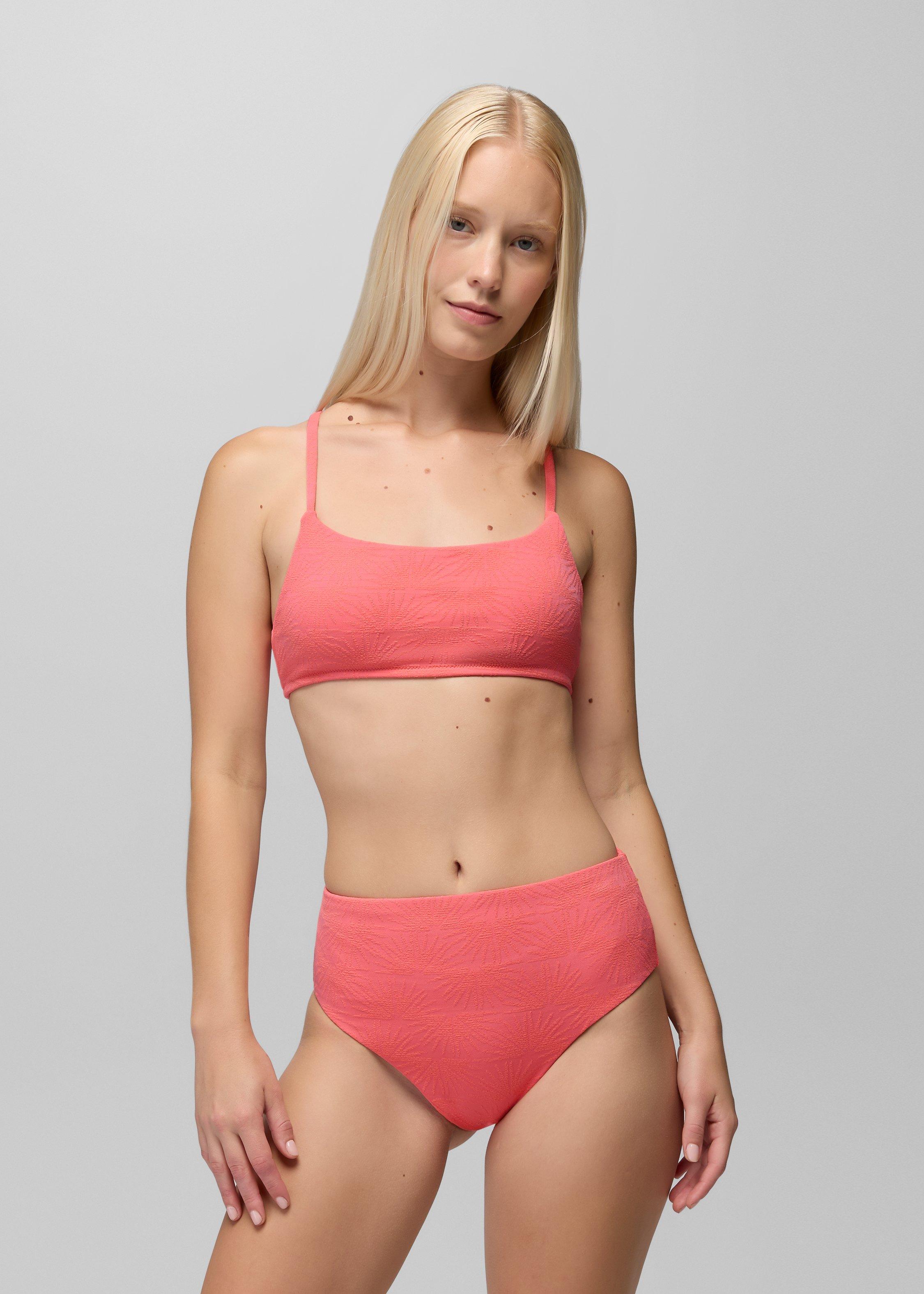 prAna Women's Lahari Sunburst Bikini Top in Guava Pop - Size: Medium