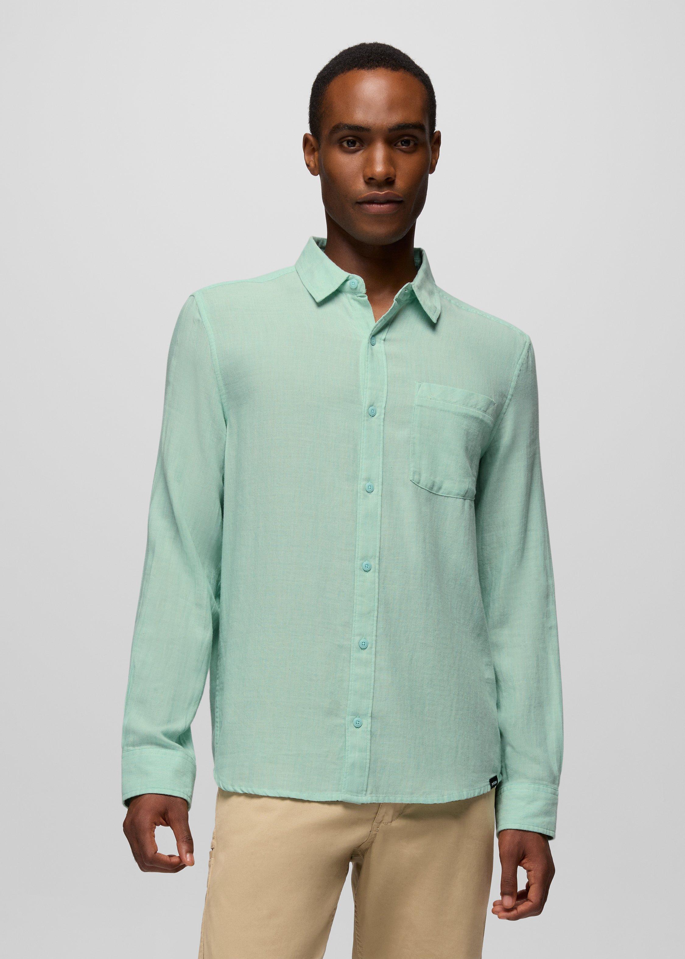 Mens prAna Mendocino Shirt - Sea Glass