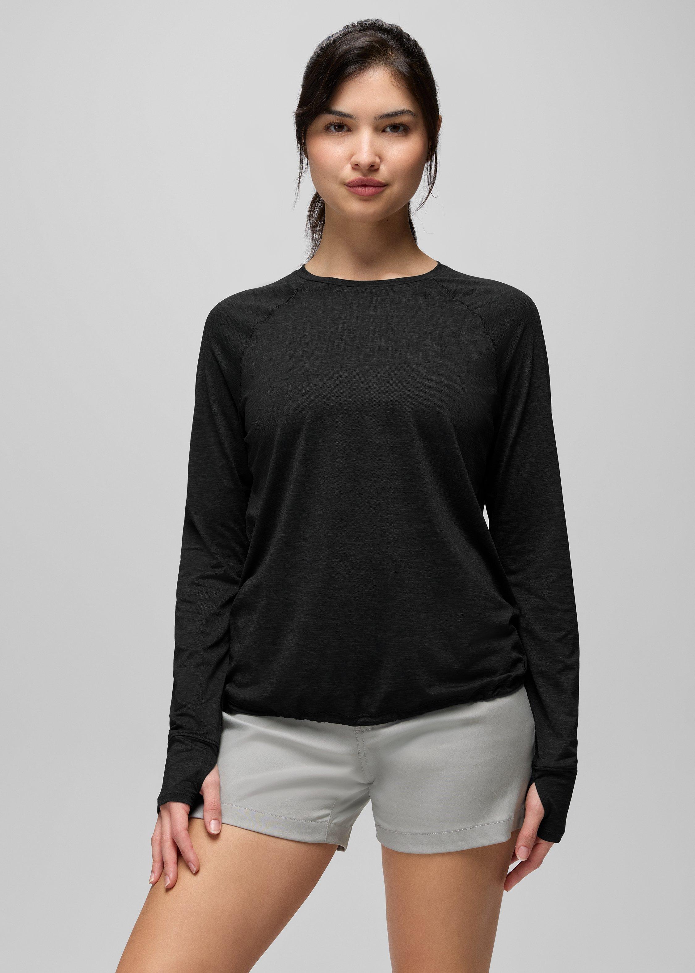 Womens prAna Eileen Cinch Long Sleeve Top - Black
