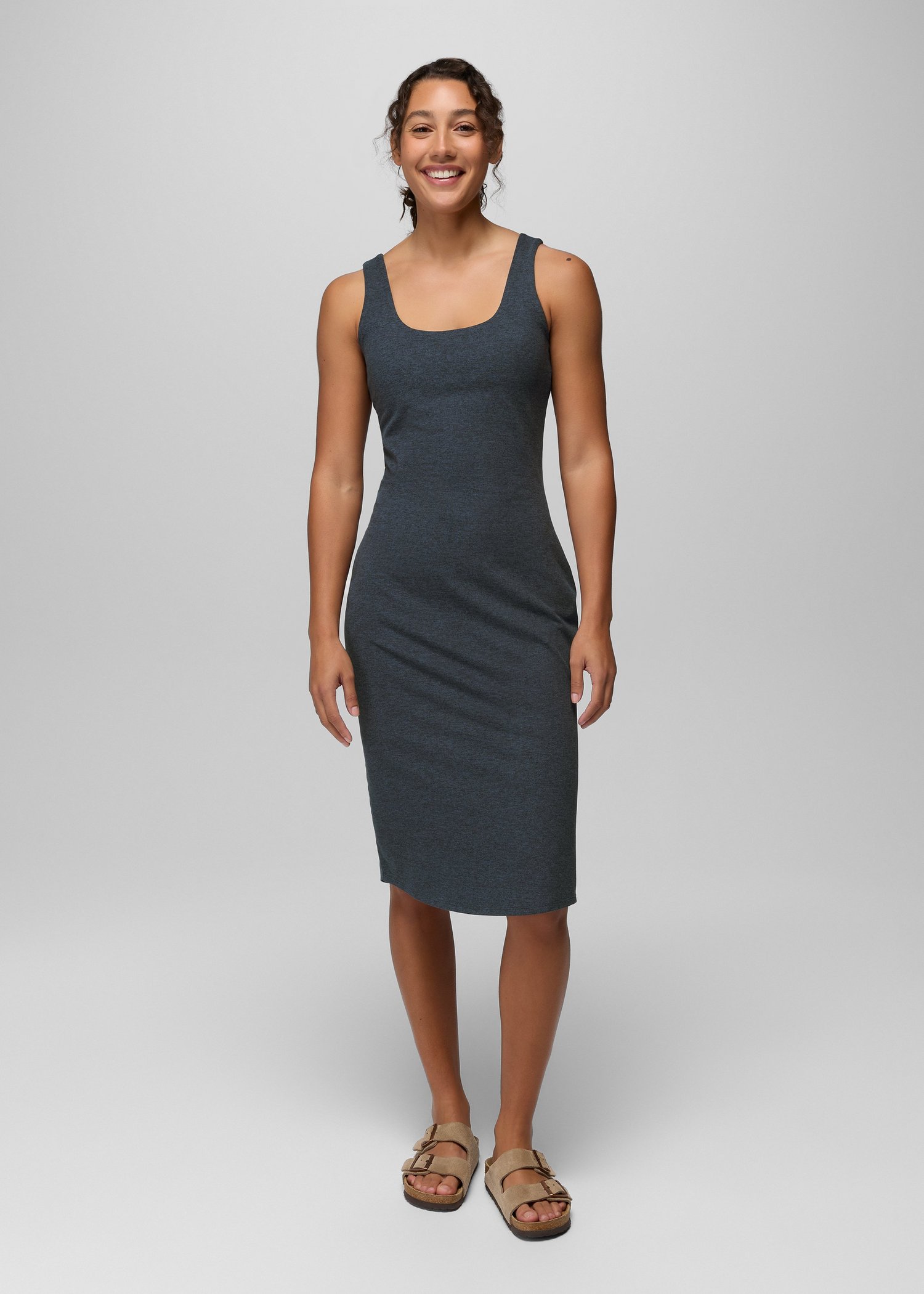 Womens prAna Heavana™ Essential Midi Dress - Nautical Heather