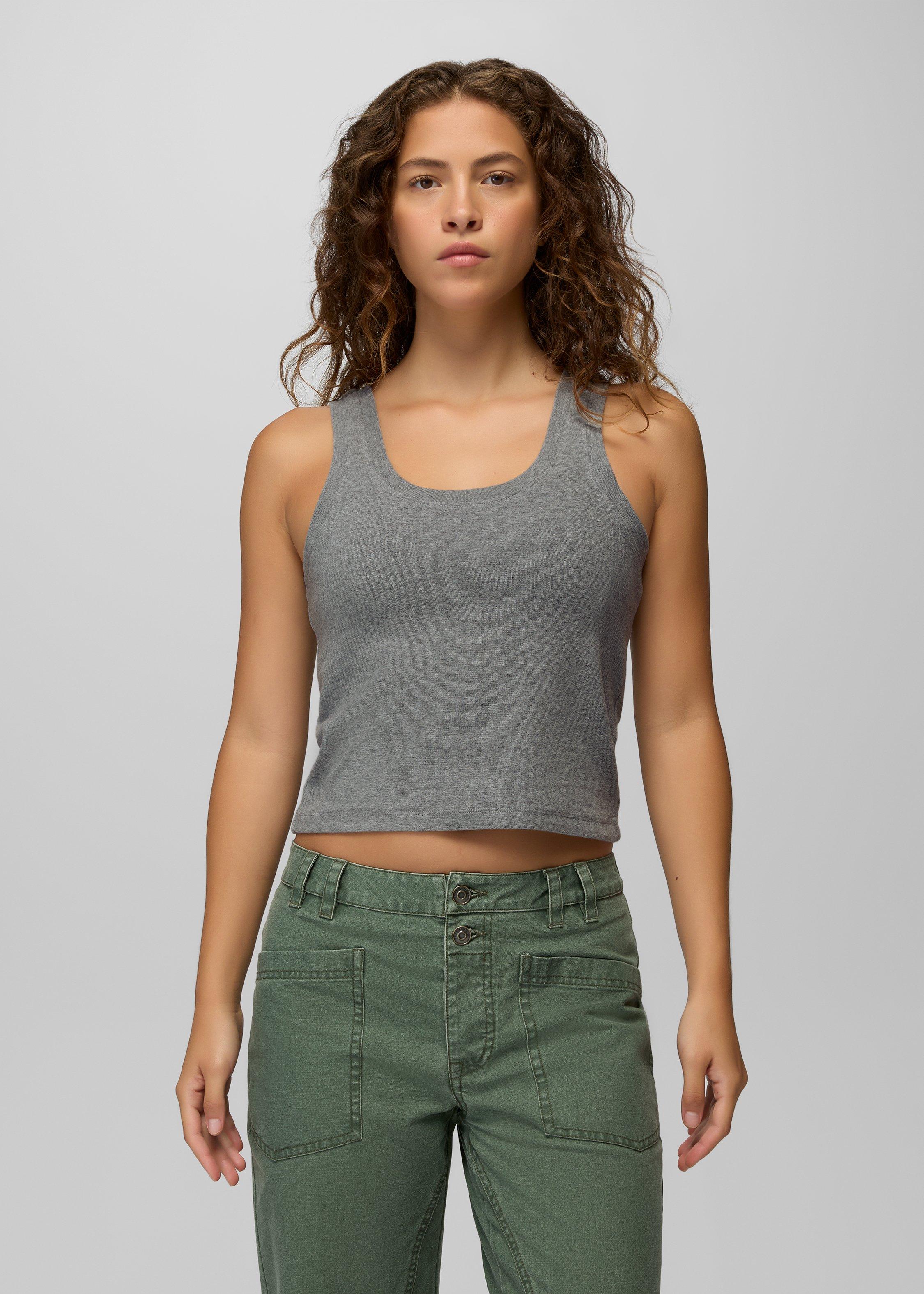 Womens prAna Lotus Tank Top - Heather Grey