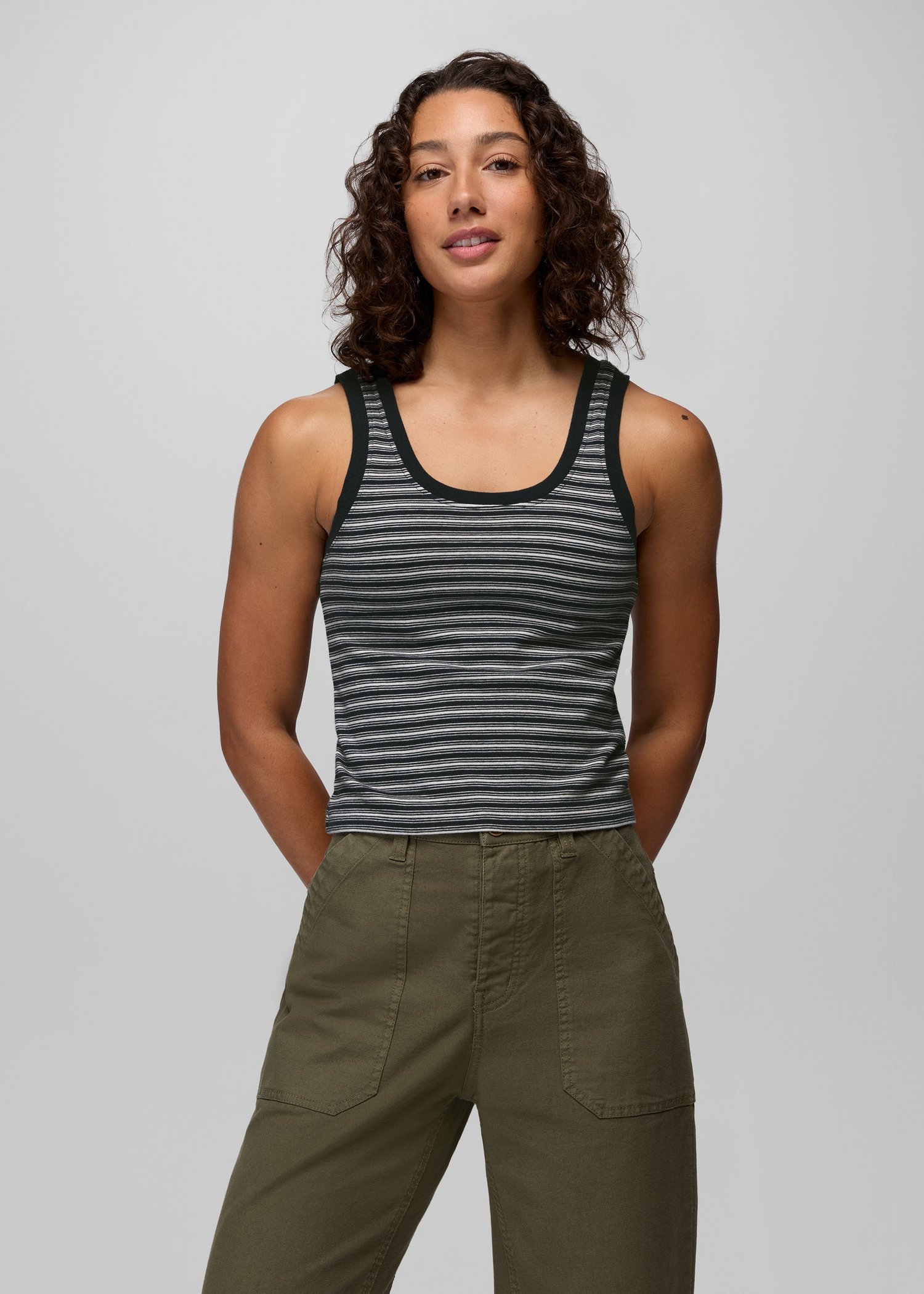 Womens prAna Lotus Tank Top - Nautical Stripe