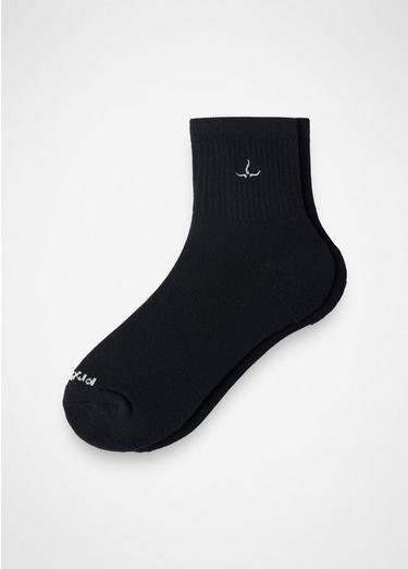 prAna Horns Half Crew Sock, Color: Black / Soft White, image 2