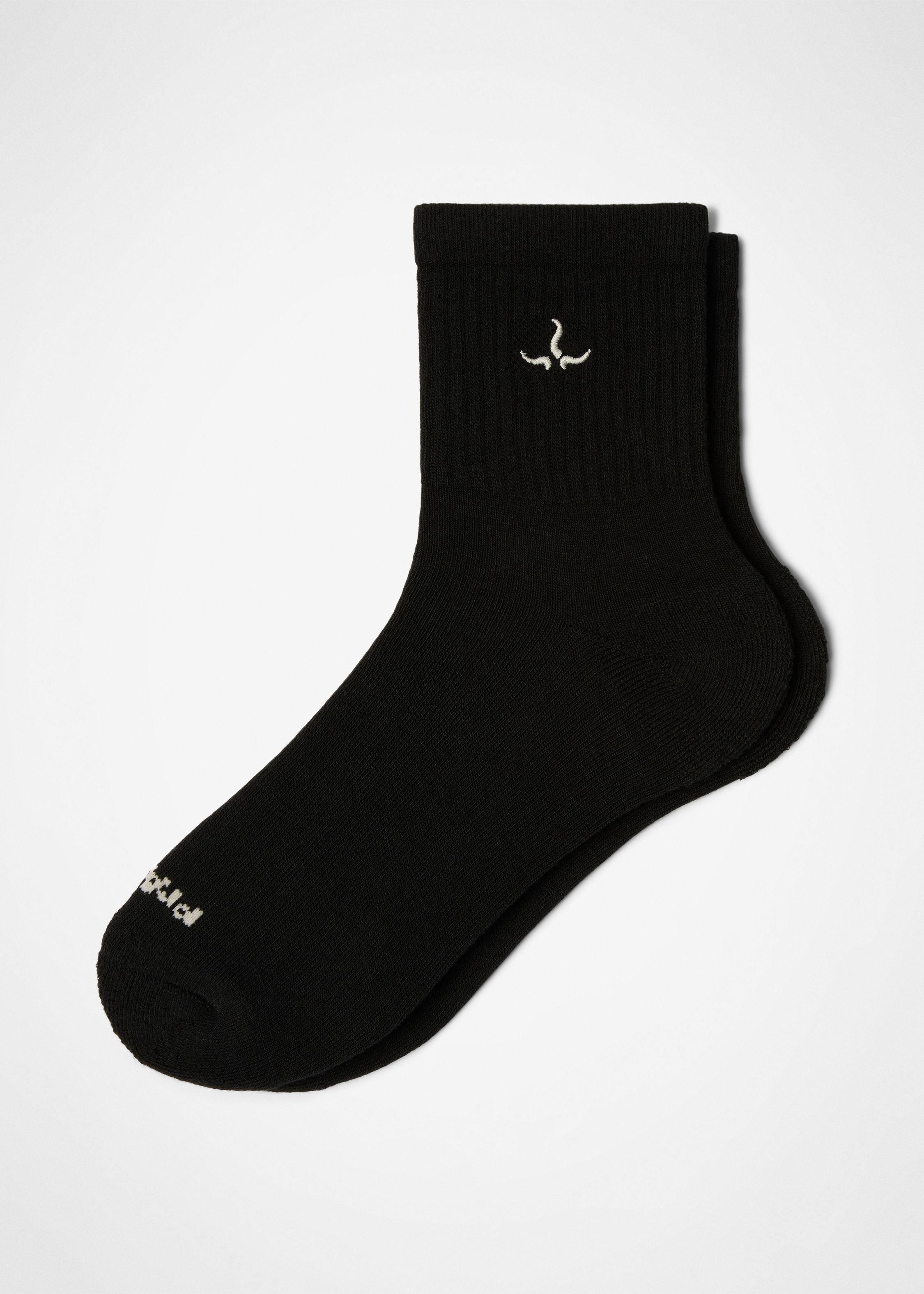 Gender Neutral prAna Horns Half Crew Sock - Black / Soft White