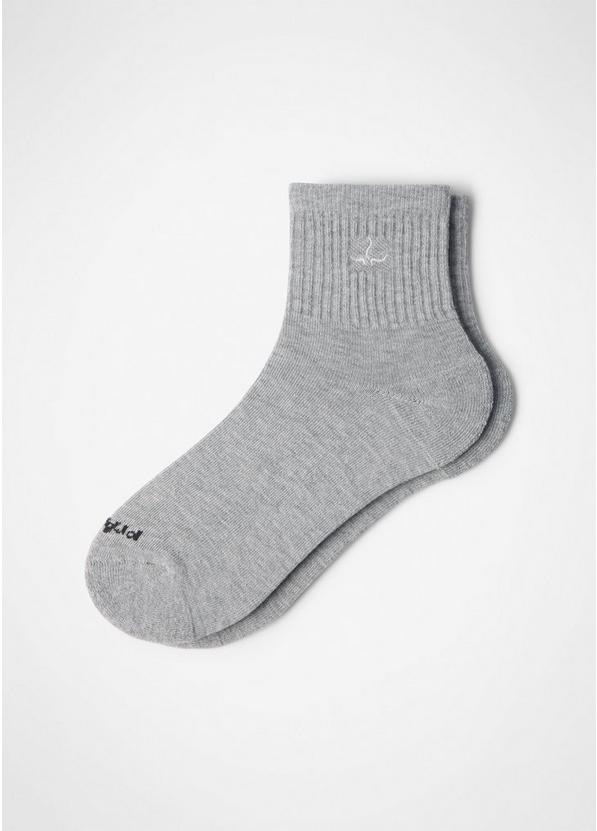 prAna Horns Half Crew Sock, Color: Heather Grey / Soft White, image 1