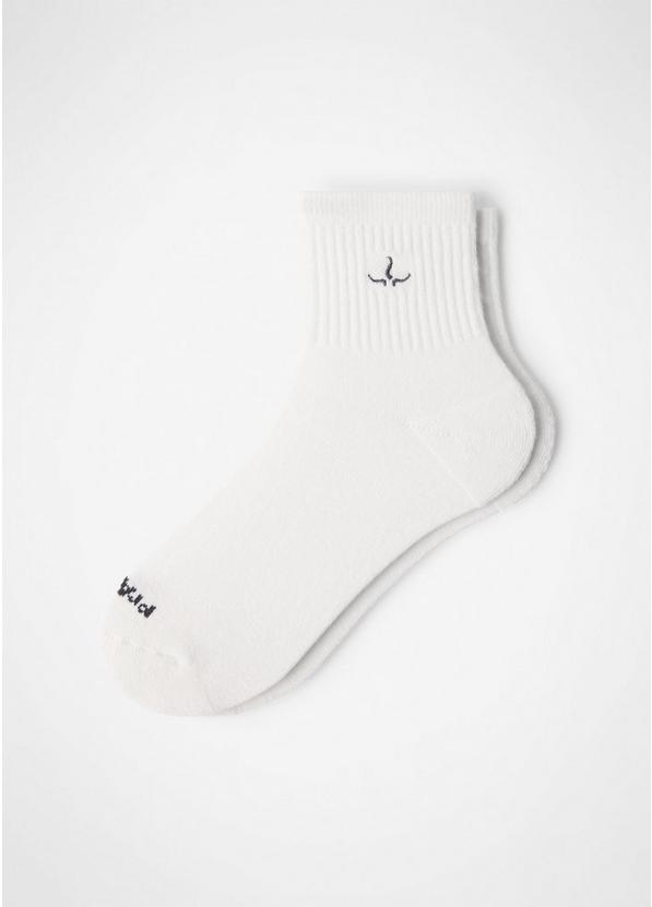prAna Horns Half Crew Sock, Color: Soft White / Shadow, image 1