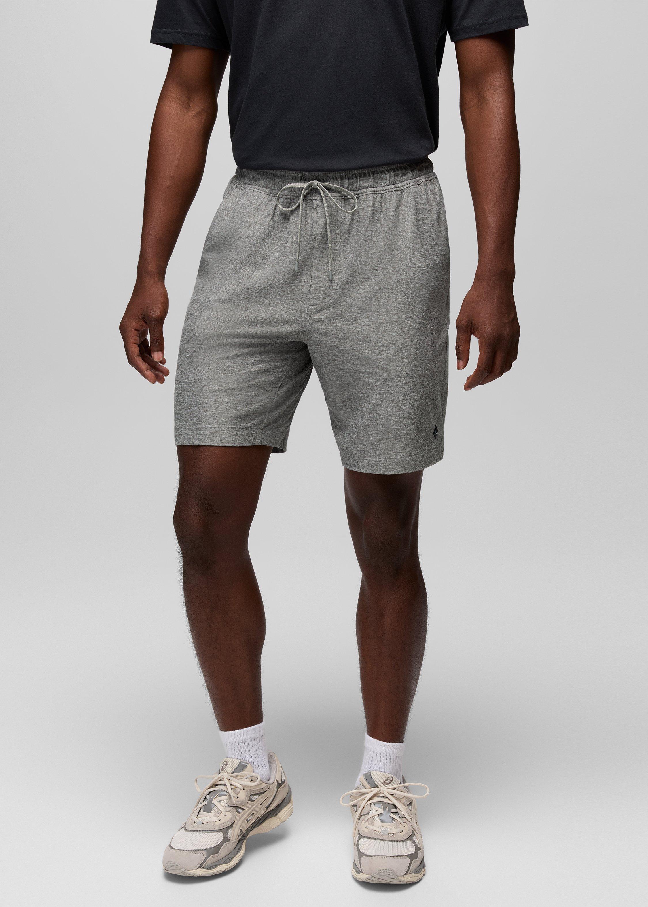 Mens prAna Altitude Tracker Light Short - Medium Heather Grey