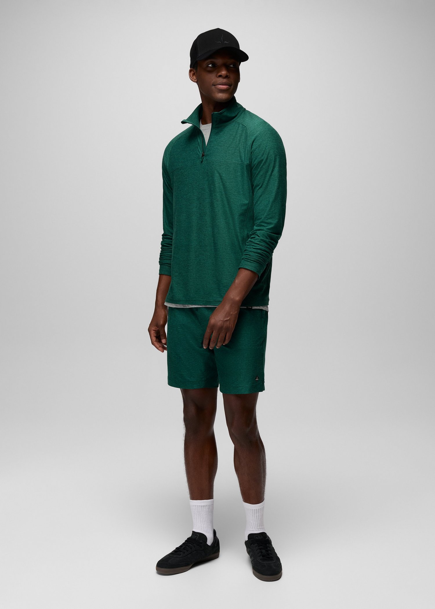 Mens prAna Altitude Tracker Light Short - Root Green Heather