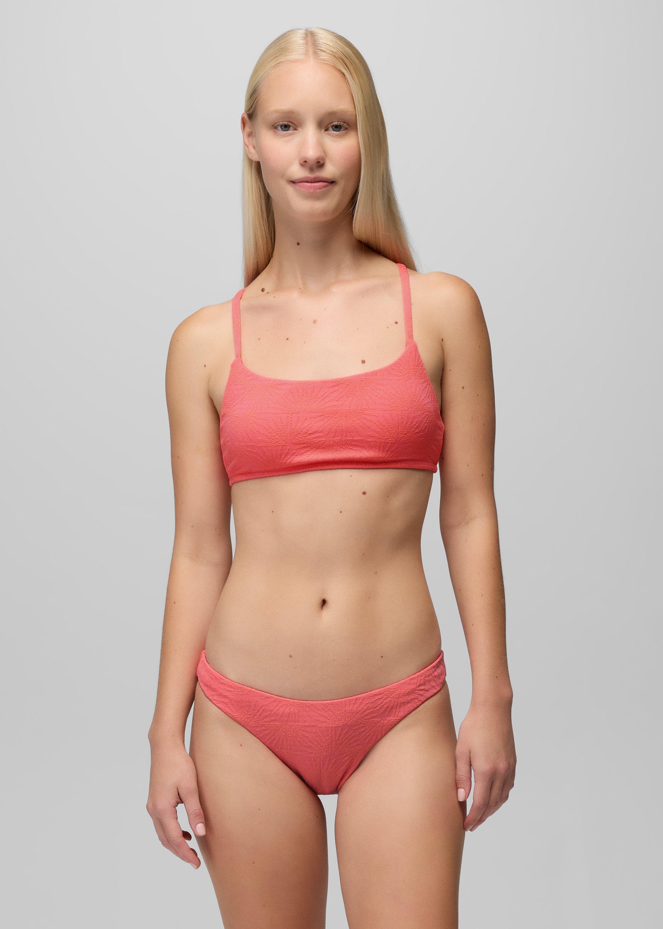 prAna Women's Lahari Sunburst Classic Bikini Bottom in Guava Pop - Size: Medium