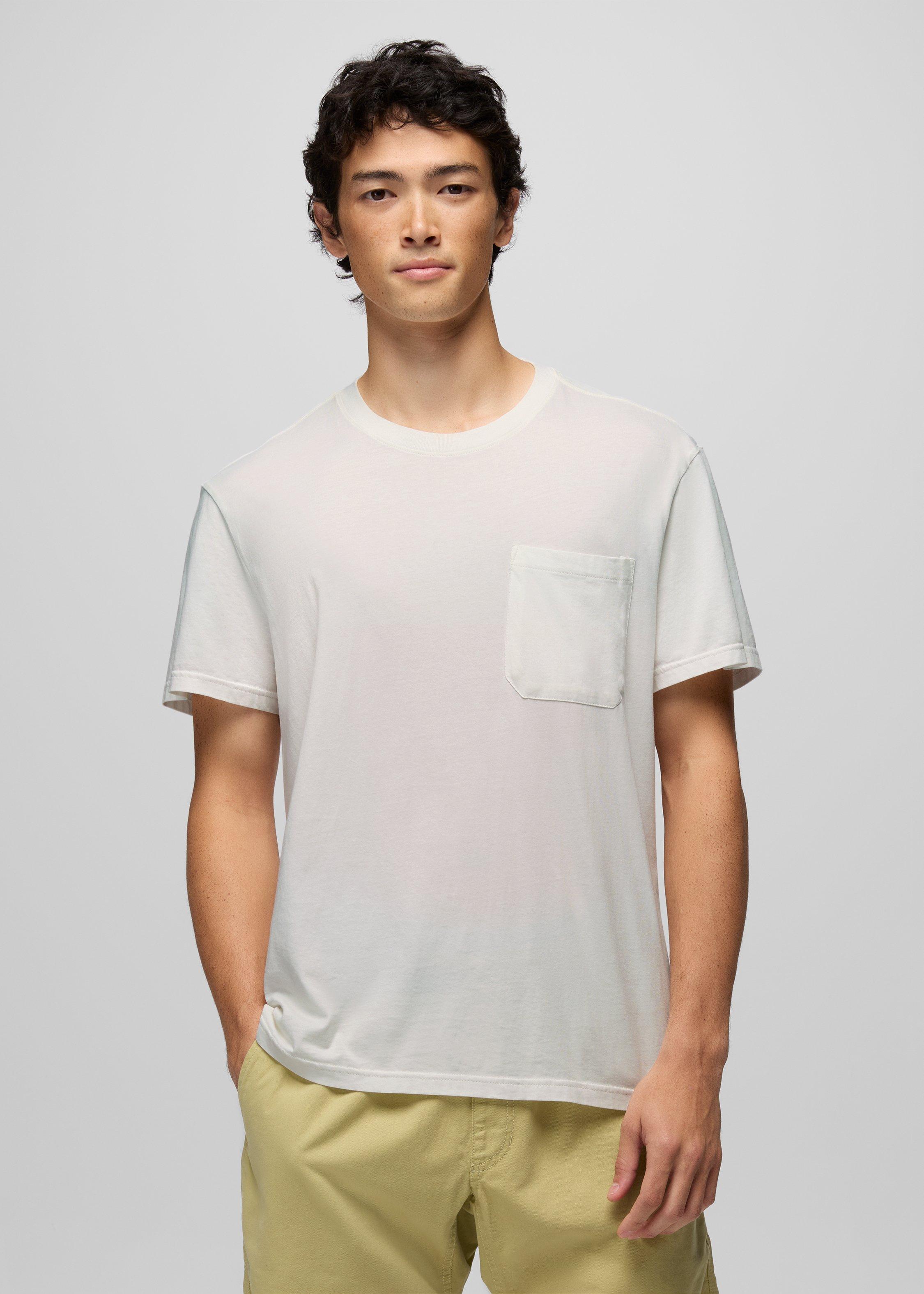 Mens prAna Everyday Pocket Short Sleeve Tee - Soft White