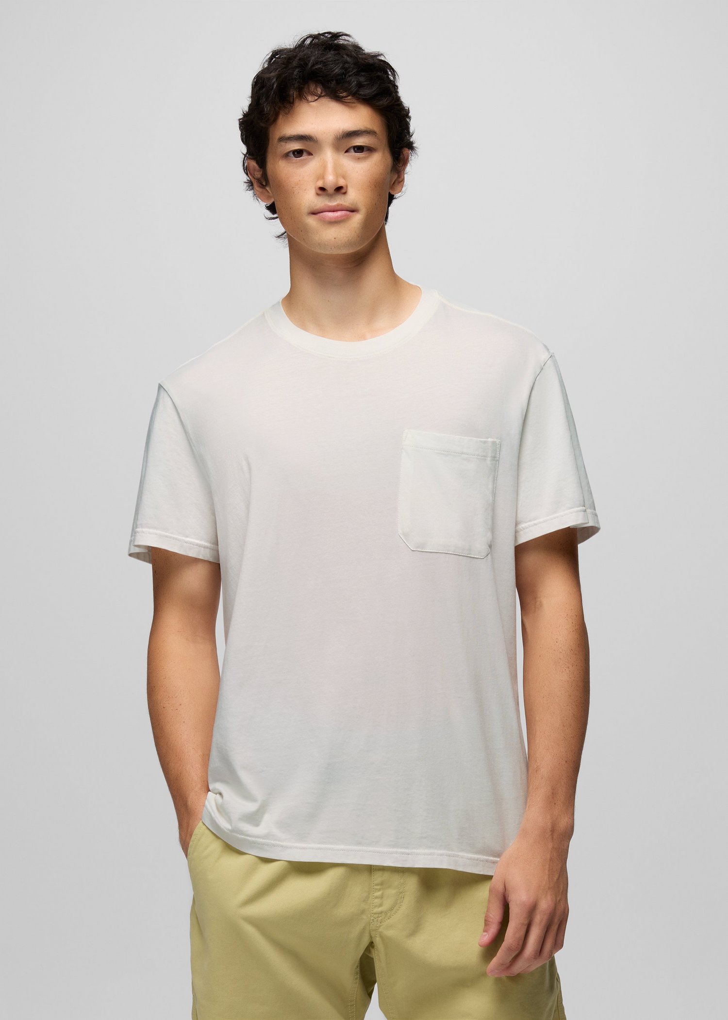 Mens prAna Everyday Pocket Short Sleeve Tee - Soft White
