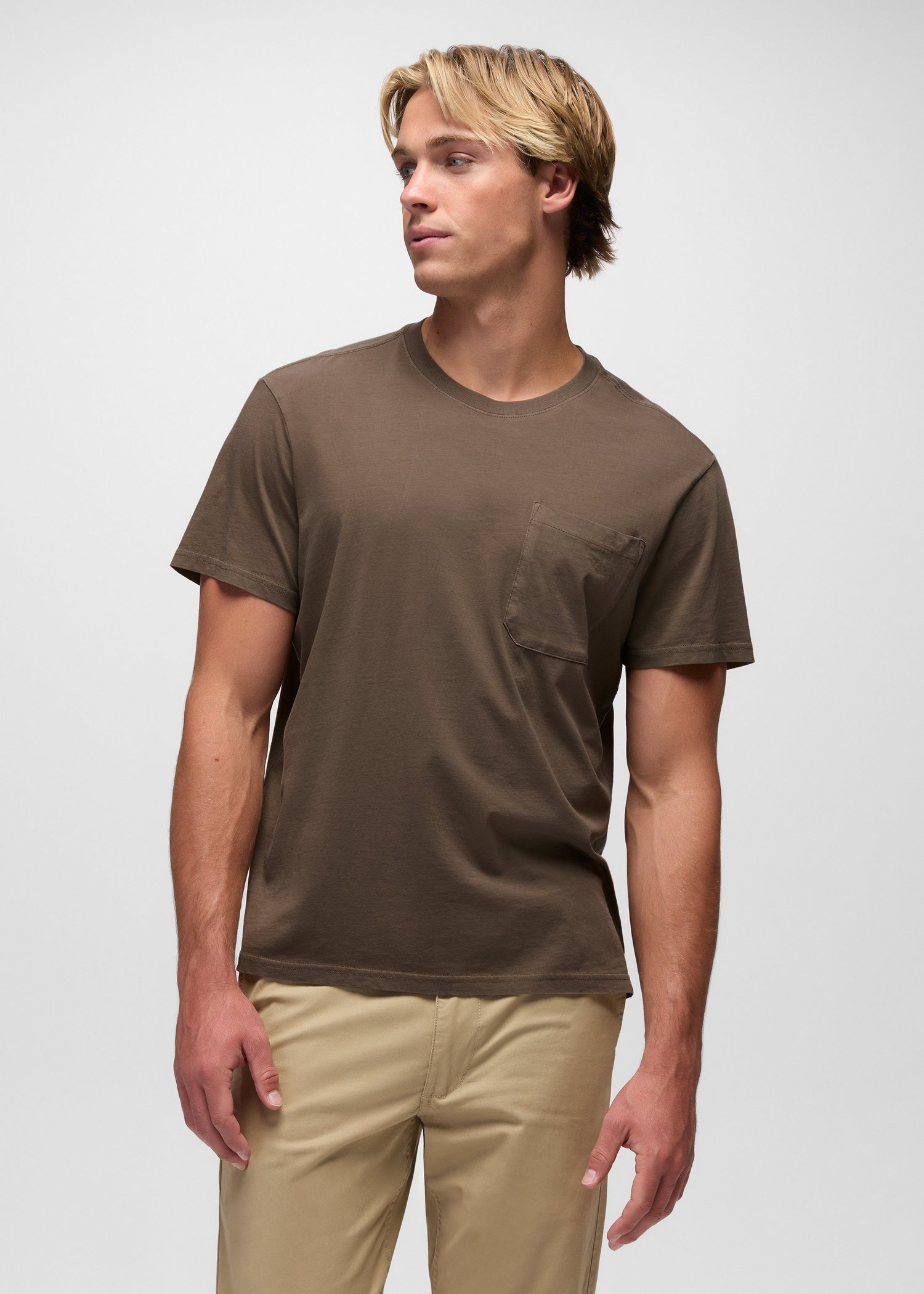 Mens prAna Everyday Relaxed Pocket Tee - Mud