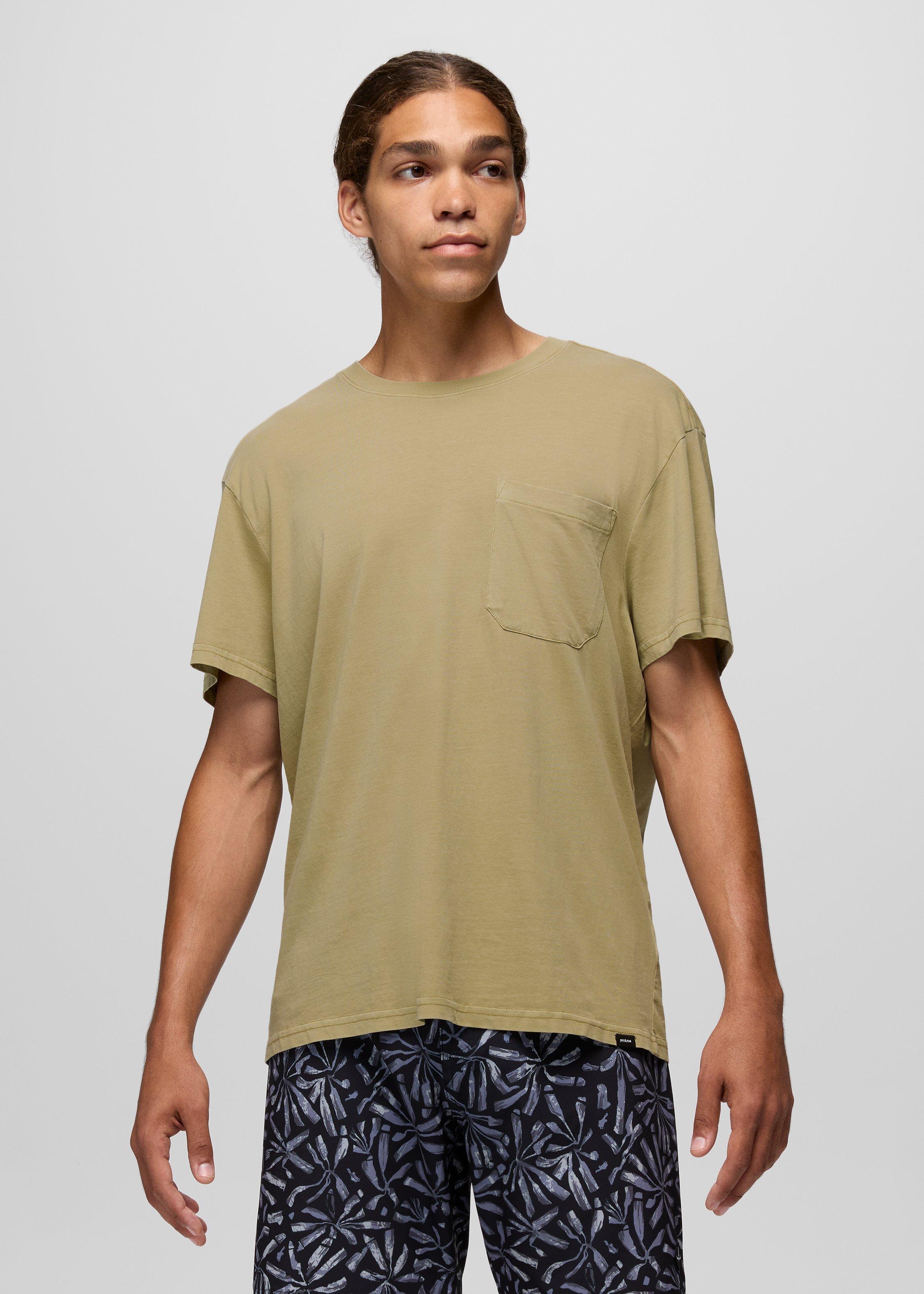 Mens prAna Everyday Pocket Short Sleeve Tee - Jackfruit