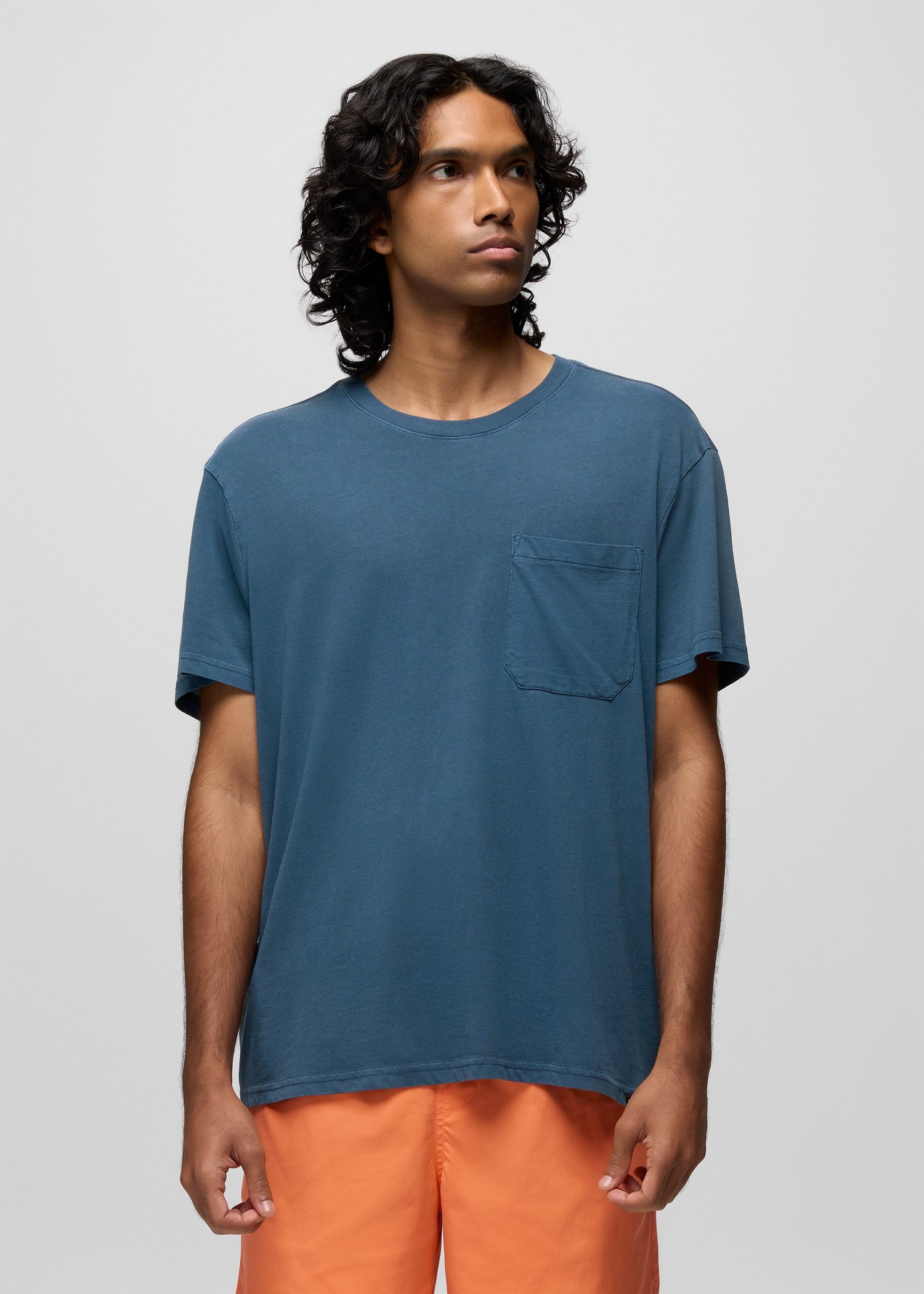 Mens prAna Everyday Pocket Short Sleeve Tee - Bluff Blue