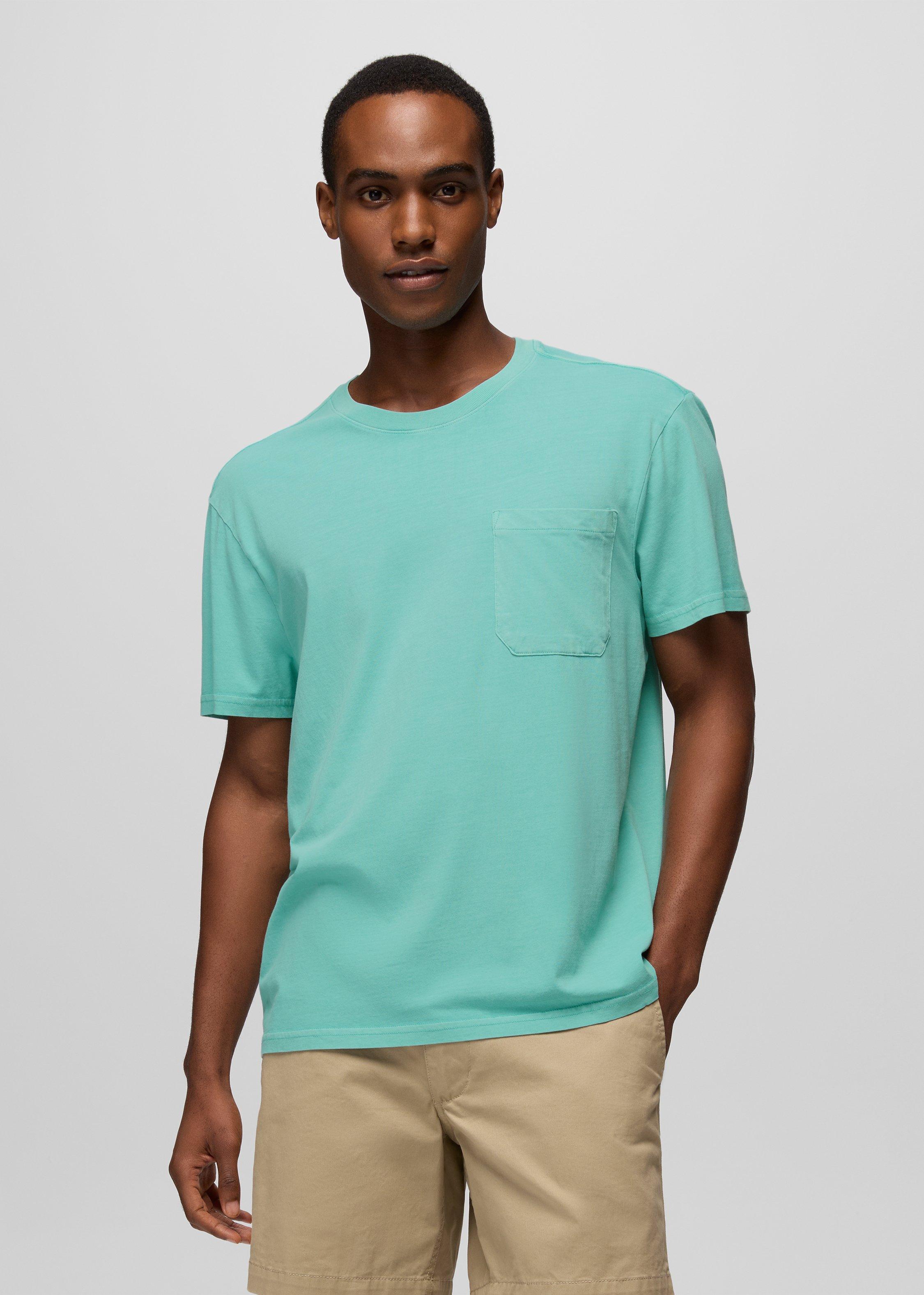 Mens prAna Everyday Pocket Short Sleeve Tee - Sea Glass