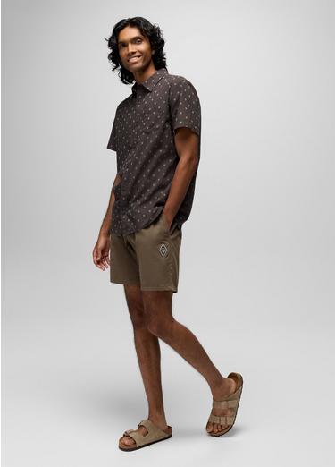 Metador Short Sleeve Shirt, Color: Basalt Palm Trees, image 4