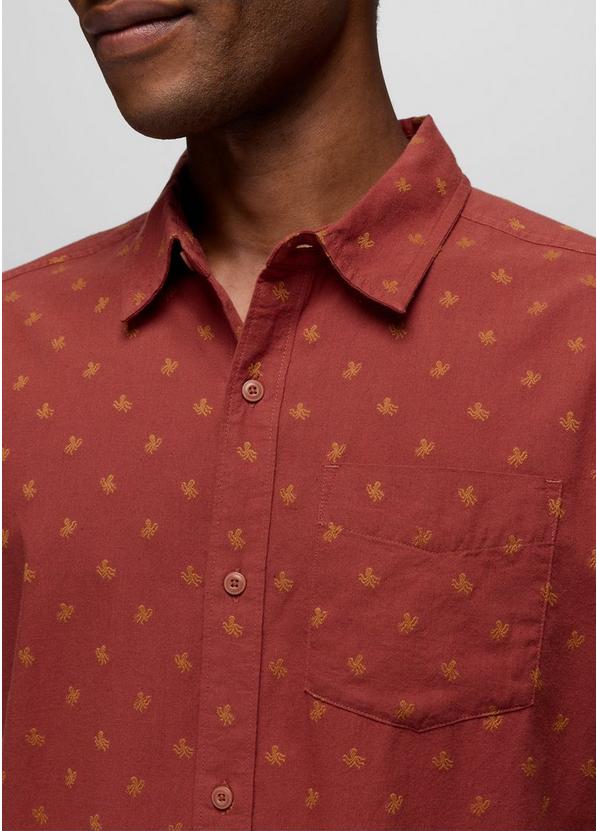 Metador Short Sleeve Shirt, Color: Red Ochre Octopus, image 3