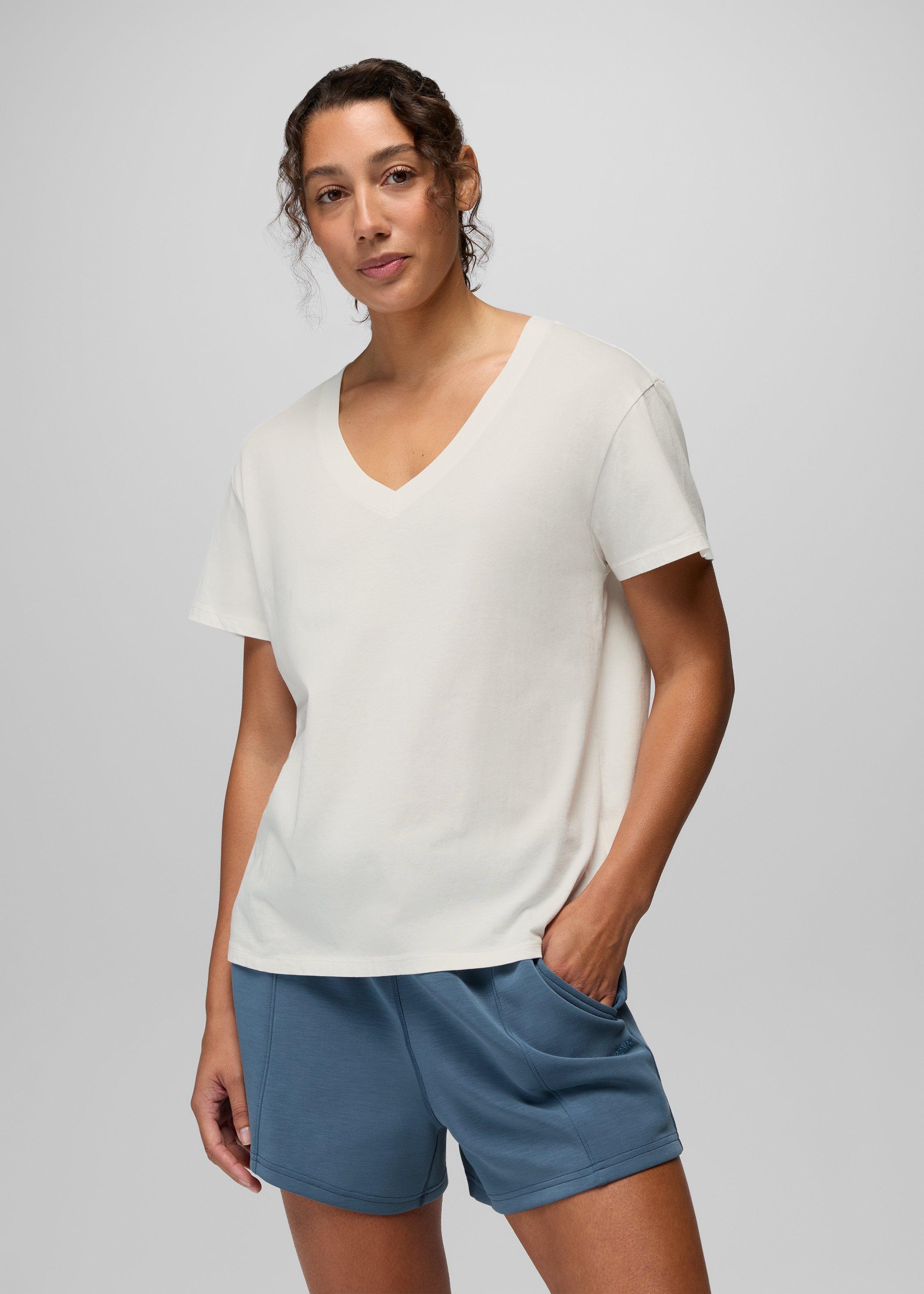 Womens prAna Everyday V-Neck Tee - Soft White