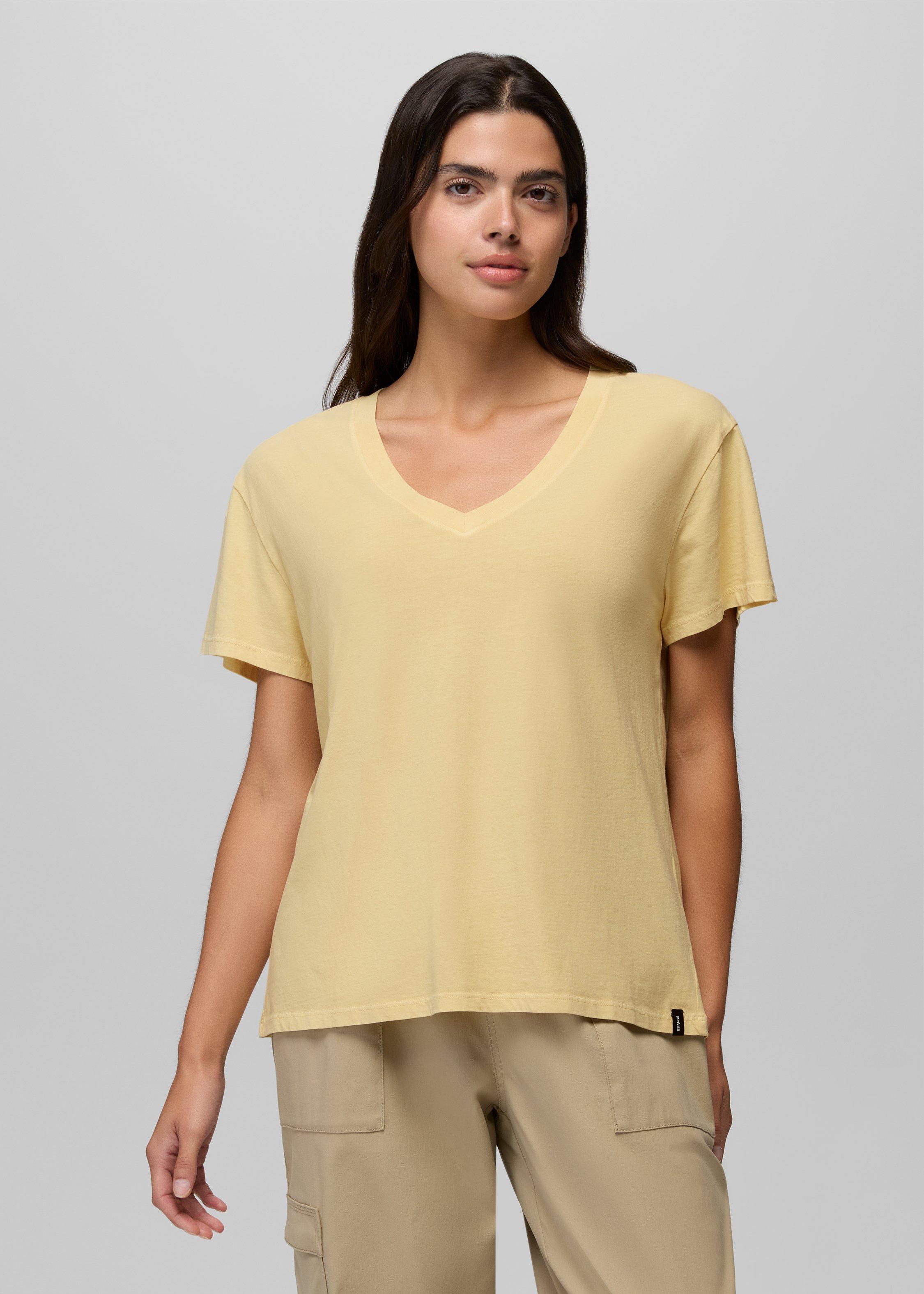 Womens prAna Everyday V-Neck Tee - Vanilla Bean