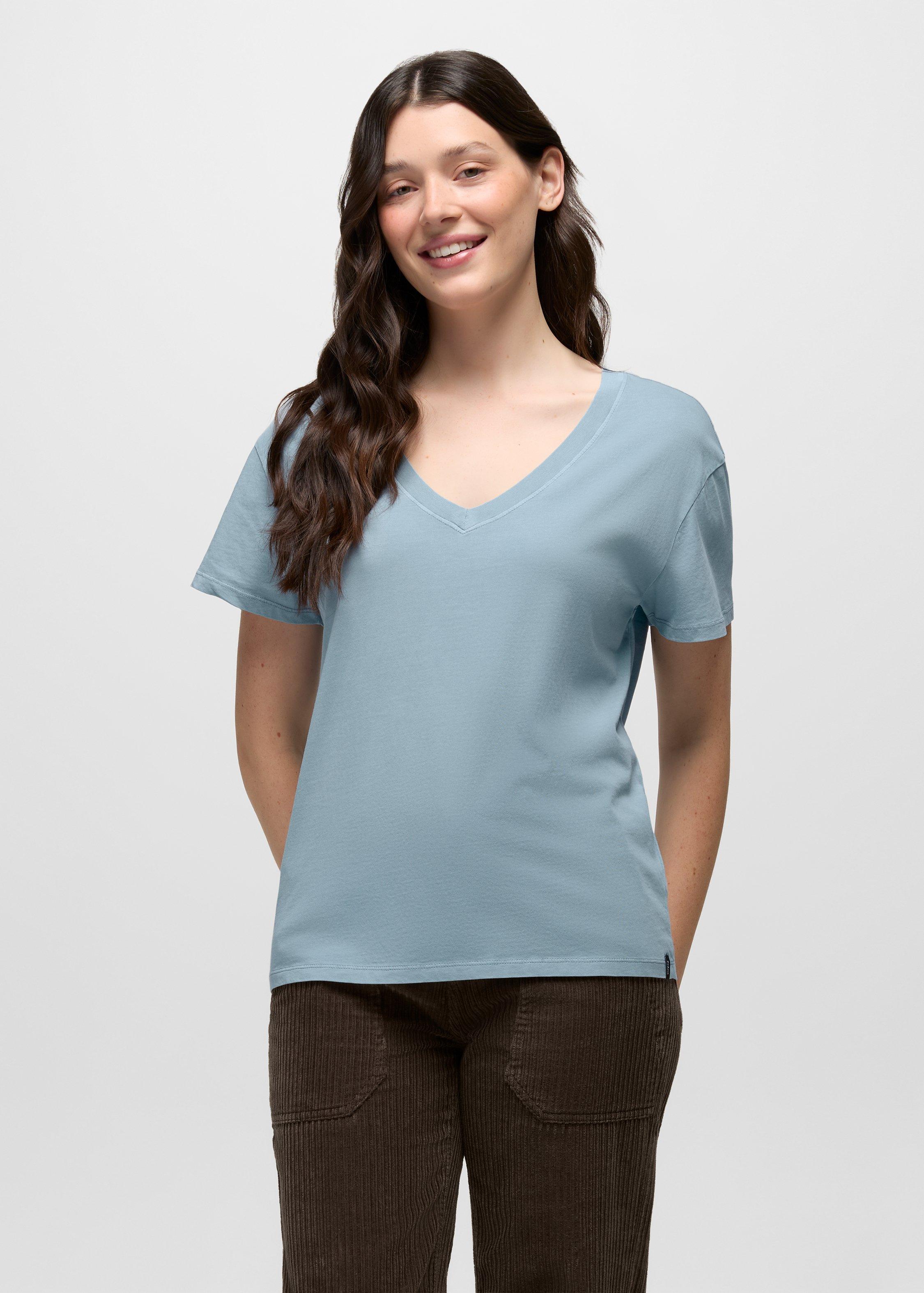 Womens prAna Everyday V-Neck Tee - Glacier Skies