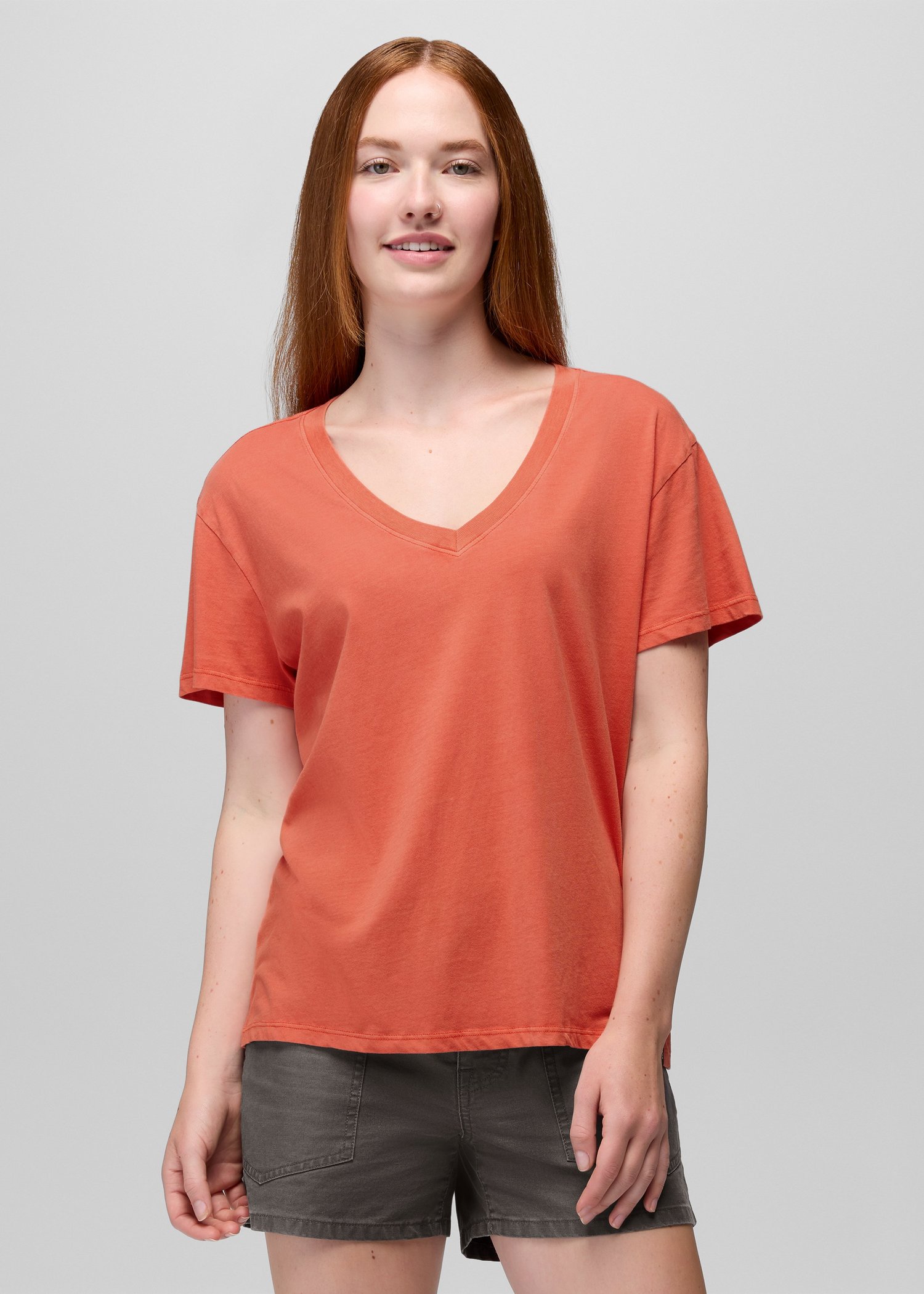 Womens prAna Everyday V-Neck Tee - Lychee