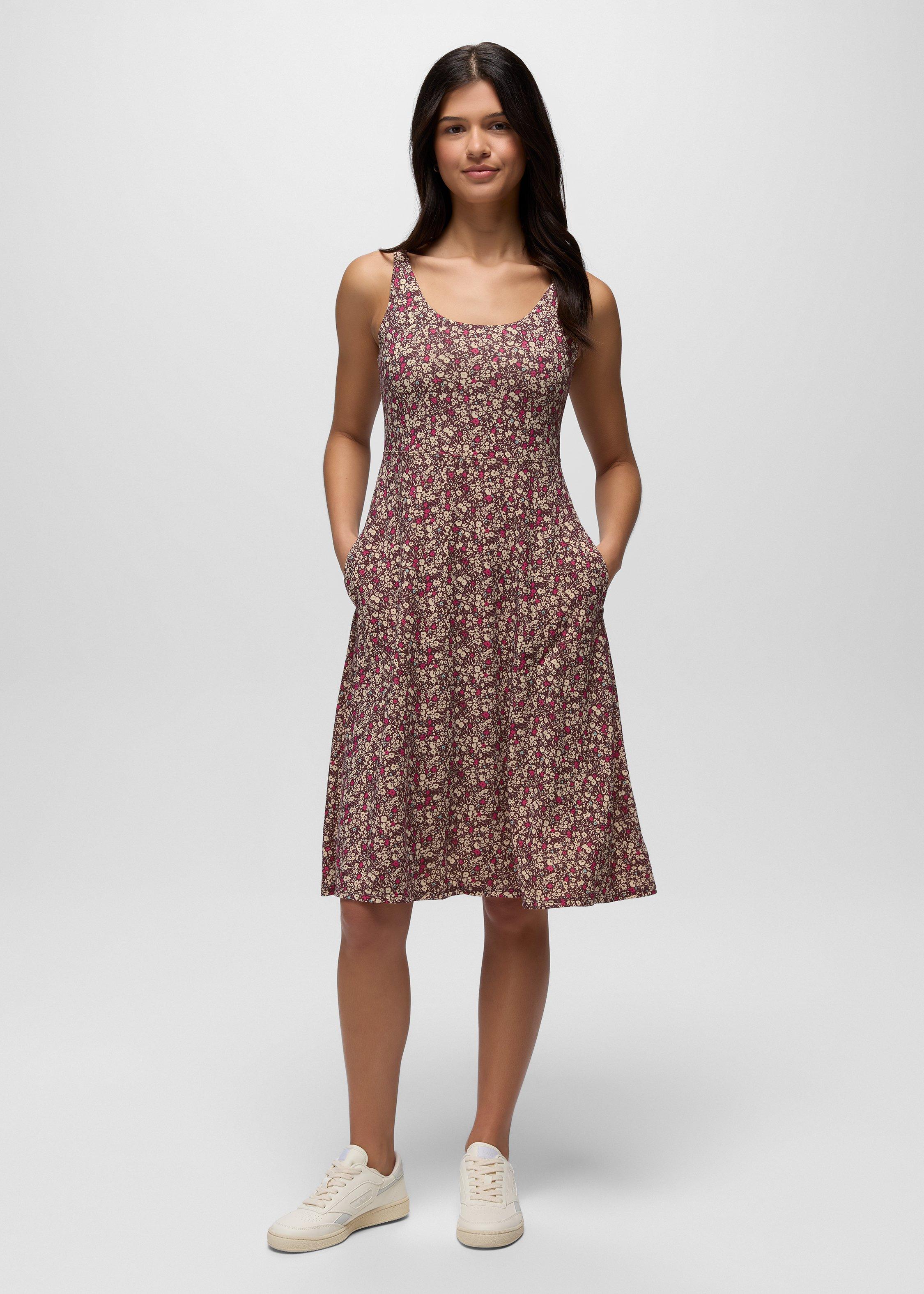 Womens prAna Corrinne Dress - Cacao Blossom