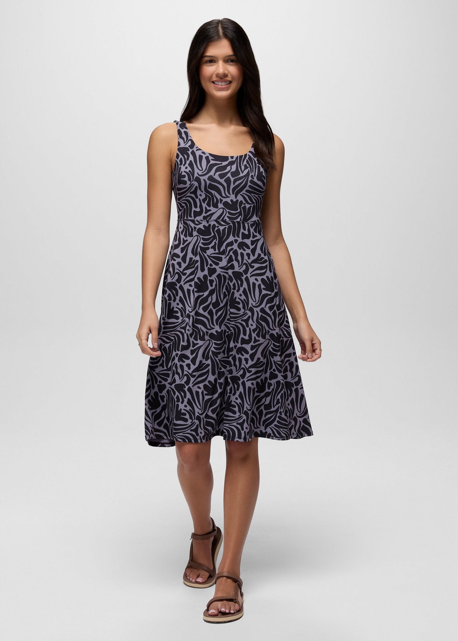 Womens prAna Corrinne Dress - Taro Seaweed