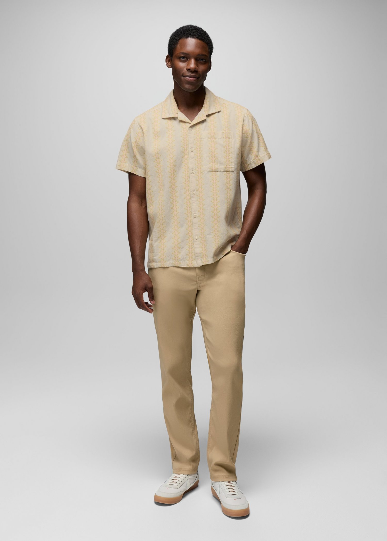 Mens prAna Stretch Zion™ 5 Pocket Standard Pant - Sandbar
