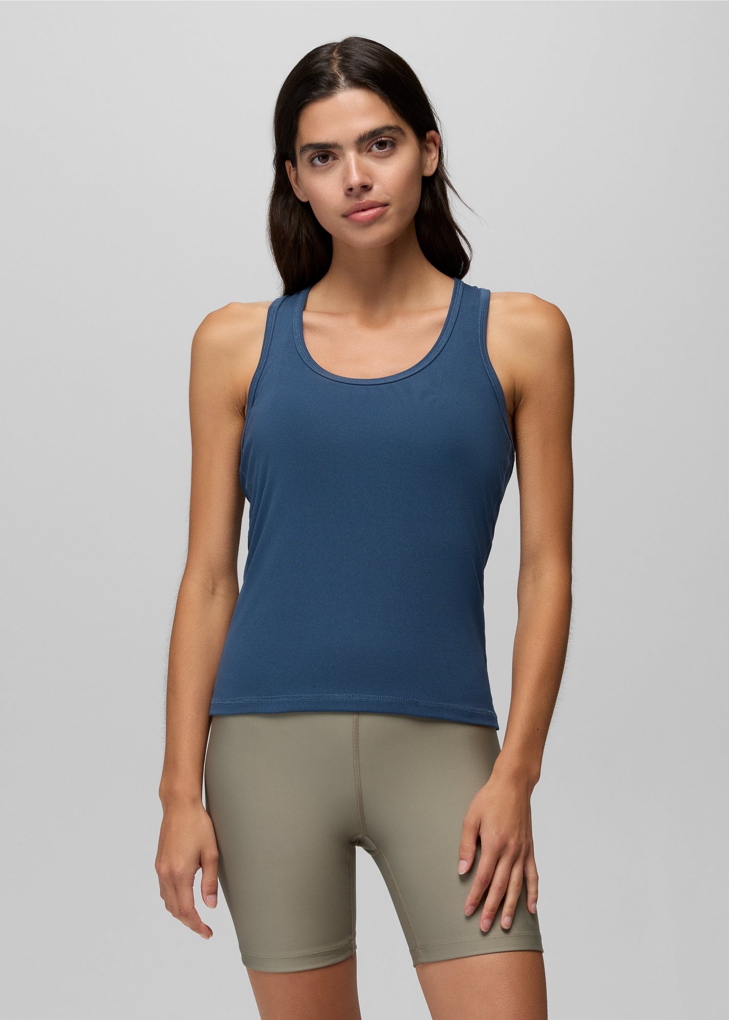 Womens prAna Pure Ascent Racerback Tank - Bluff Blue