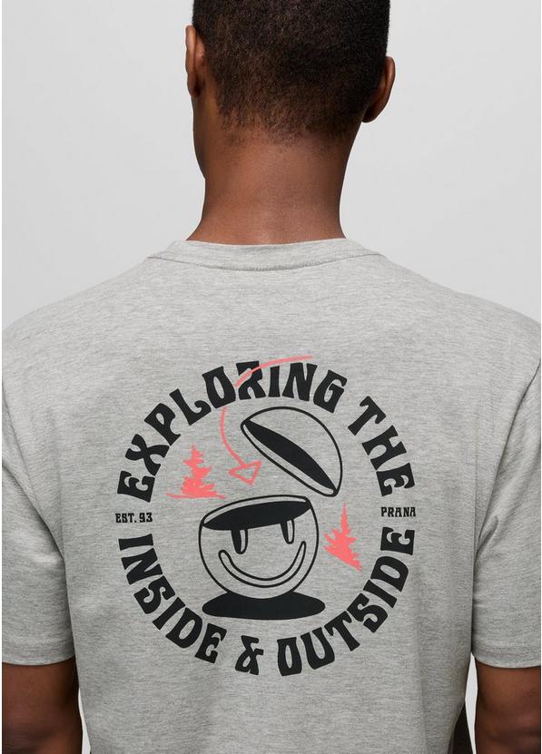 prAna Inward Journey Short Sleeve Graphic Tee, Color: Heather Grey, image 4