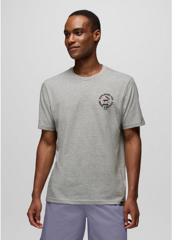 prAna Inward Journey Short Sleeve Graphic Tee, Color: Heather Grey, image 1