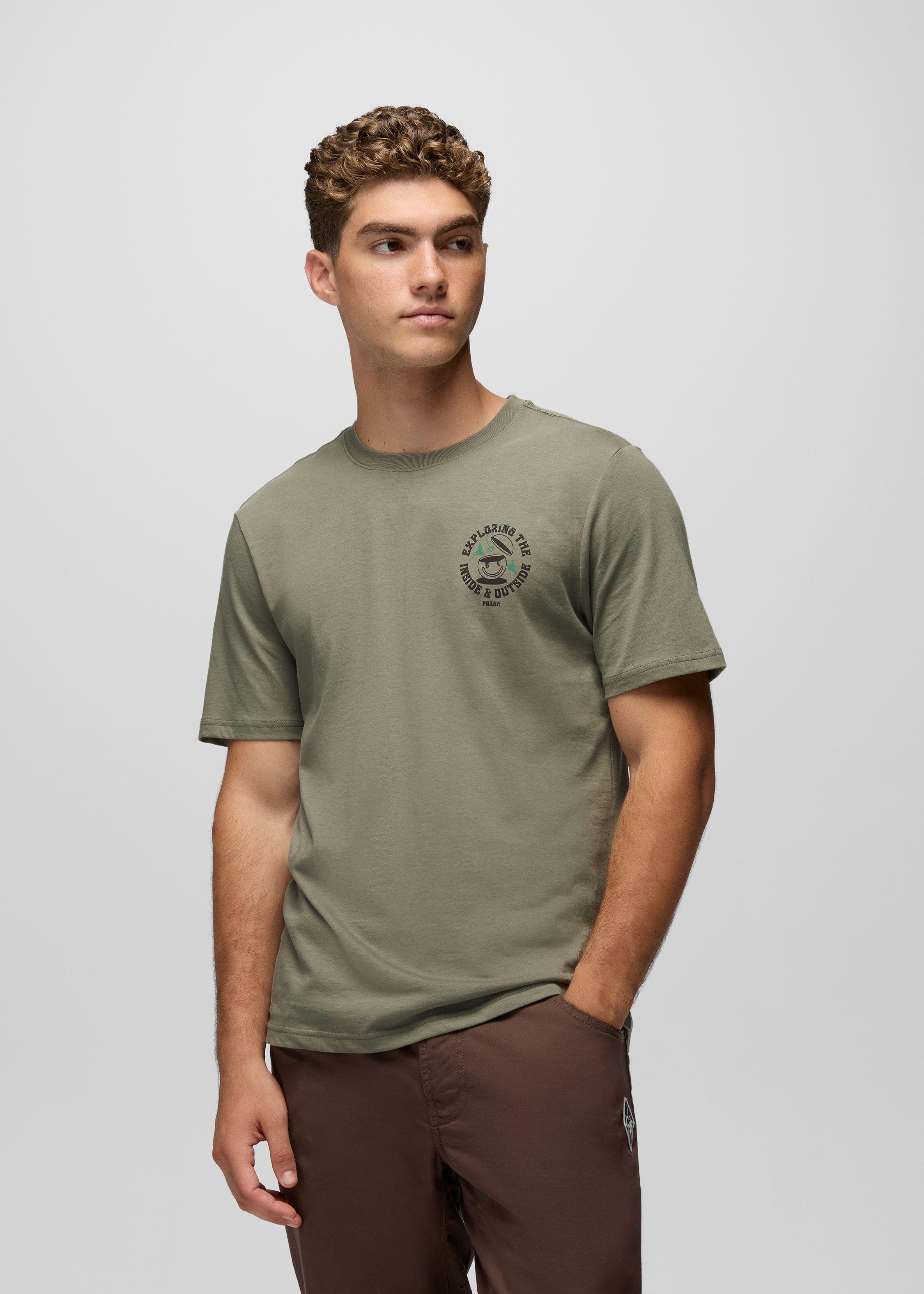Mens prAna Inward Journey Short Sleeve Graphic Tee - Sage